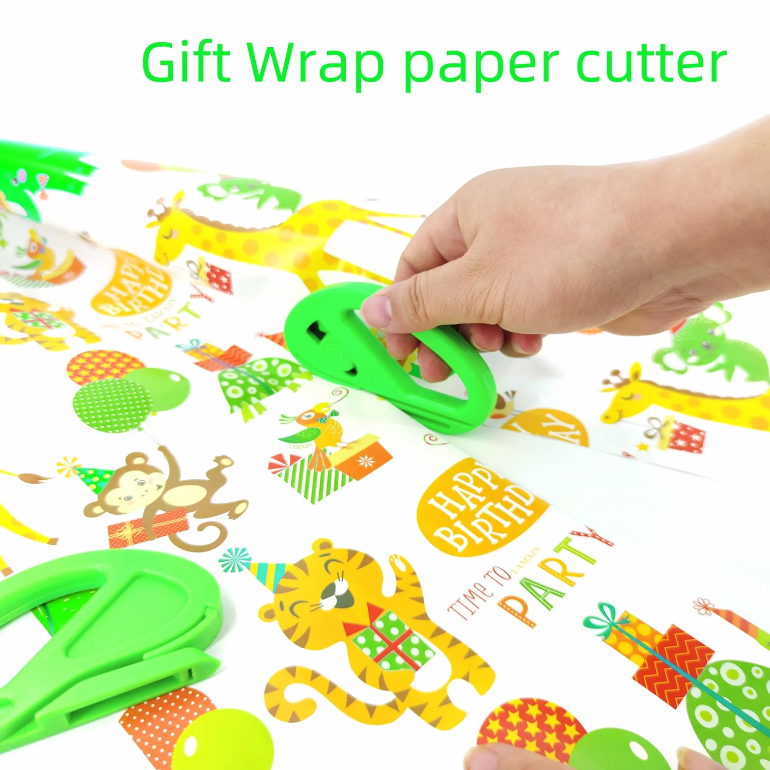 Coupe-papier cadeau coulissant vert Lot de 2, découpe papier d'emballage