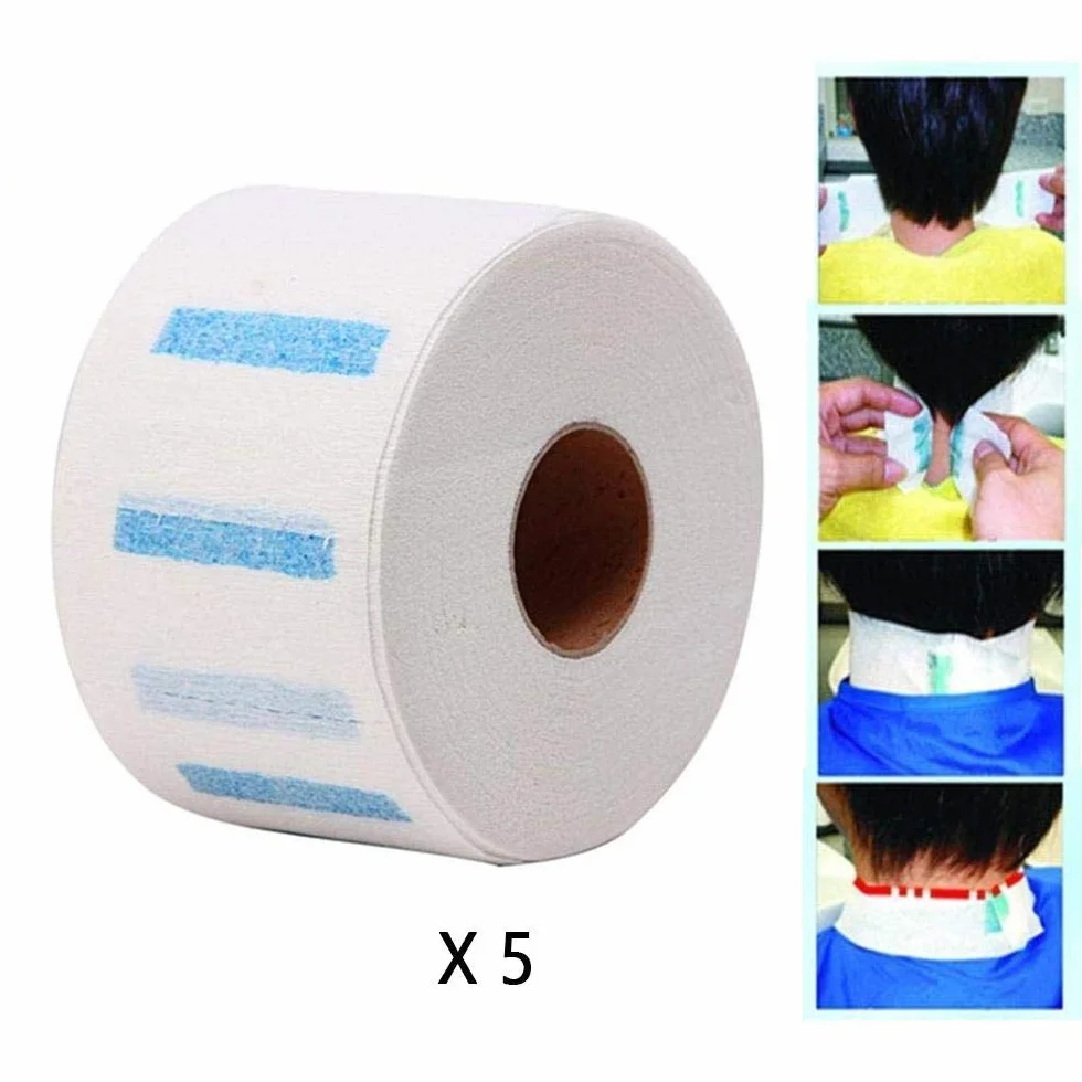 MOGOI Papier de cou 5 rouleaux bandes jetables protection cou collier coiffure extensible