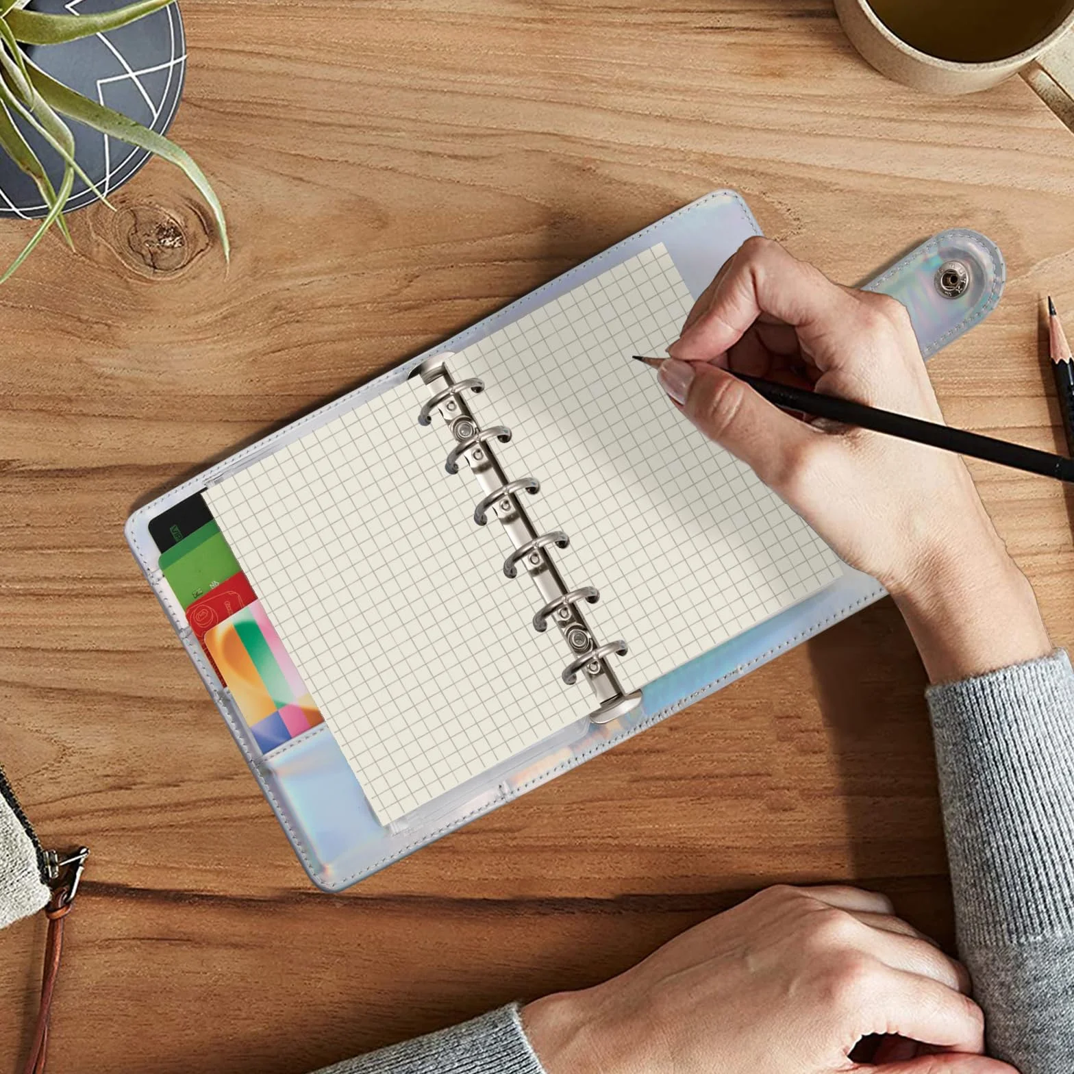Recharge A7 pour agenda Filofax, 11 styles, 6 trous, 100 g/m², 12 x 8 cm, Harphia Grid Square