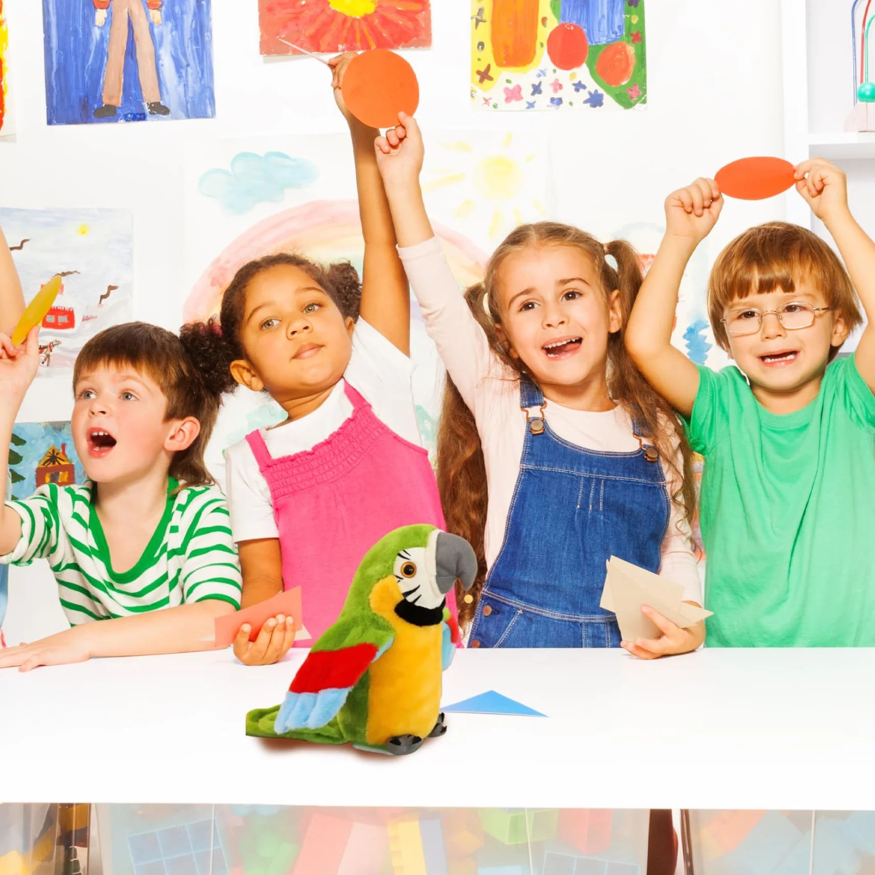 Peluche perroquet parlant avec enregistrement électronique, jouet qui répète et secoue les ailes, cadeau pour enfants