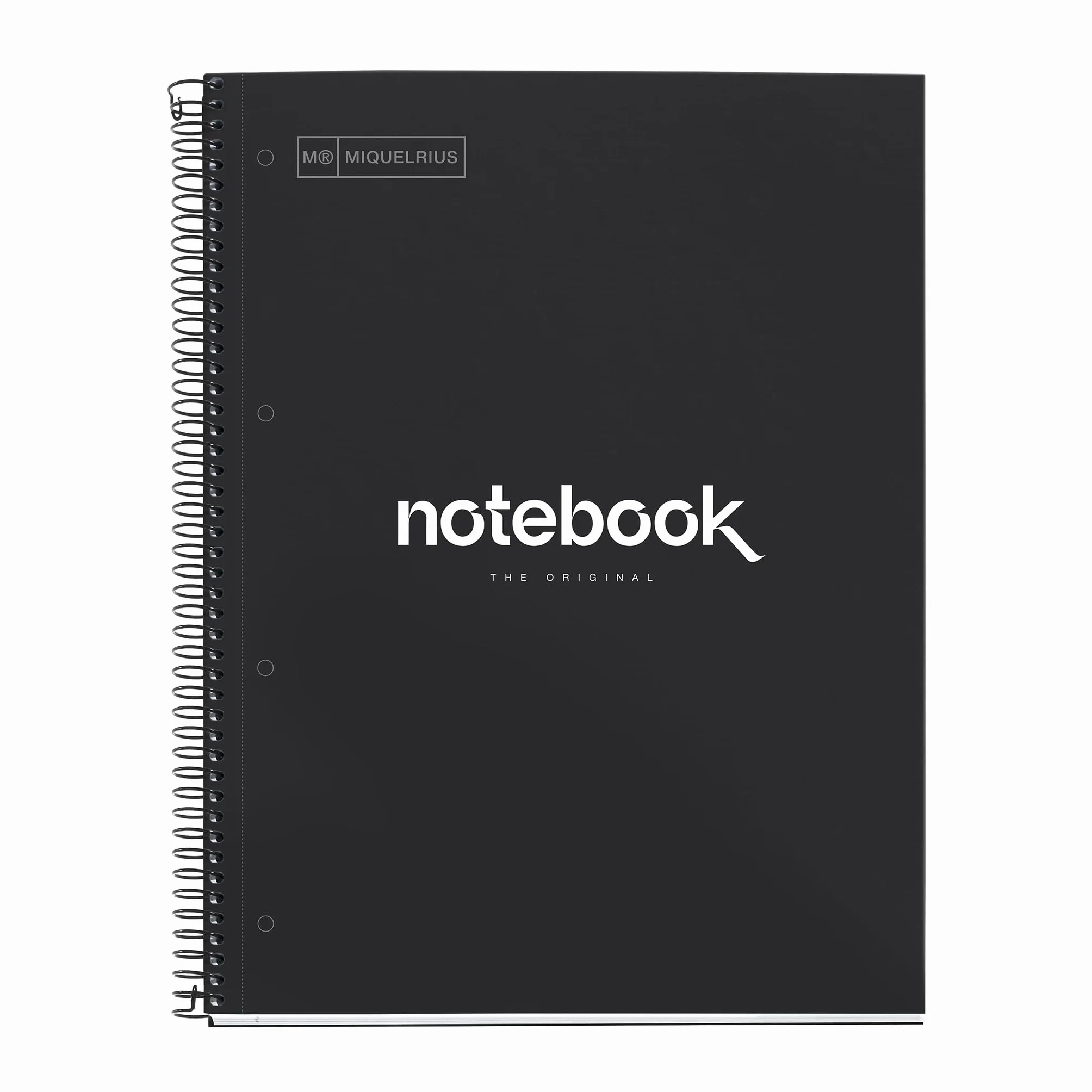 Miquelrius Cahier A4 ligné 7 mm Emotions 80 feuilles 90 g/m² spirale microperforée couverture extra rigide noir