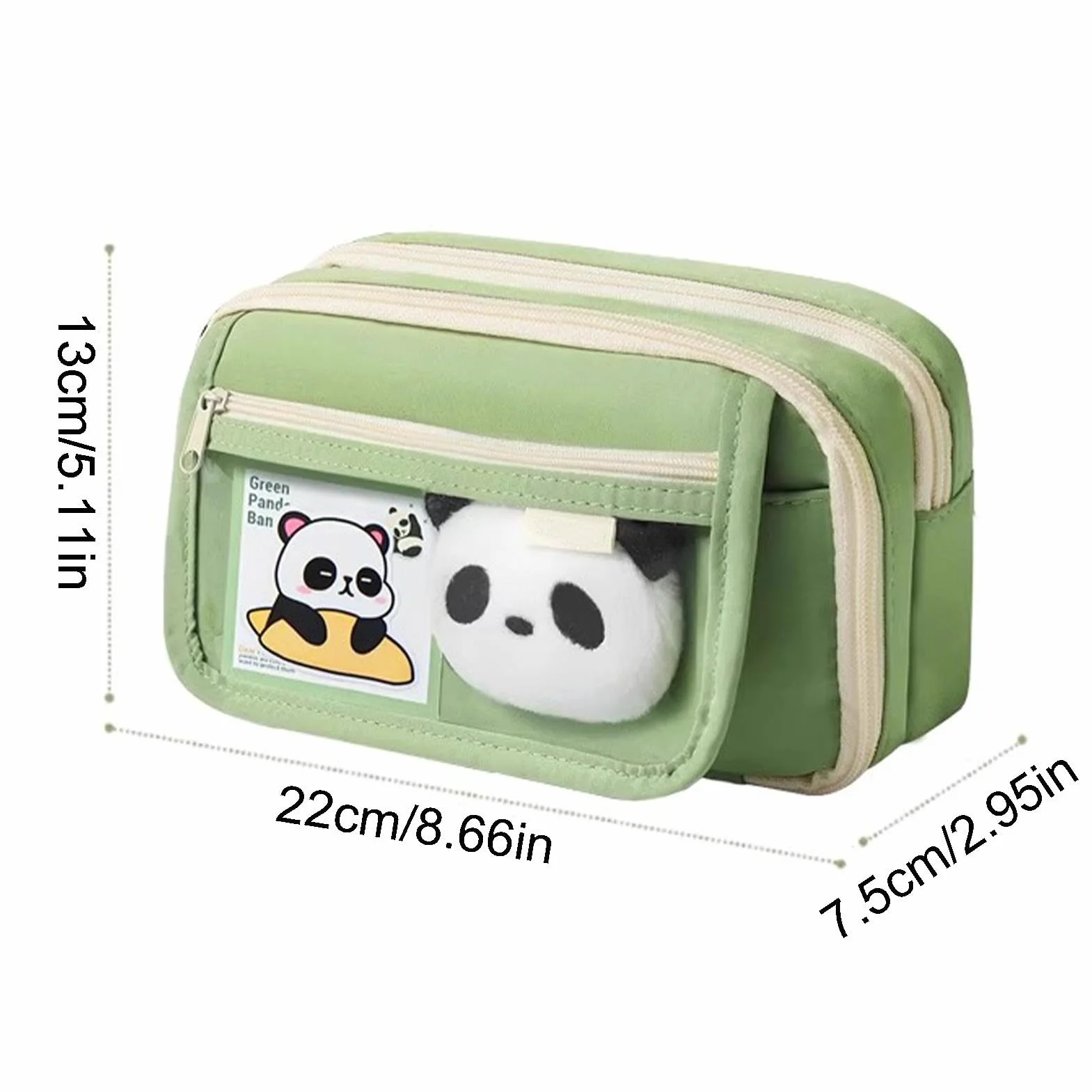 Trousse Scolaire Panda Grande Capacité Étui à Crayons Kawaii Sac à Crayons Plusieurs Compartiments