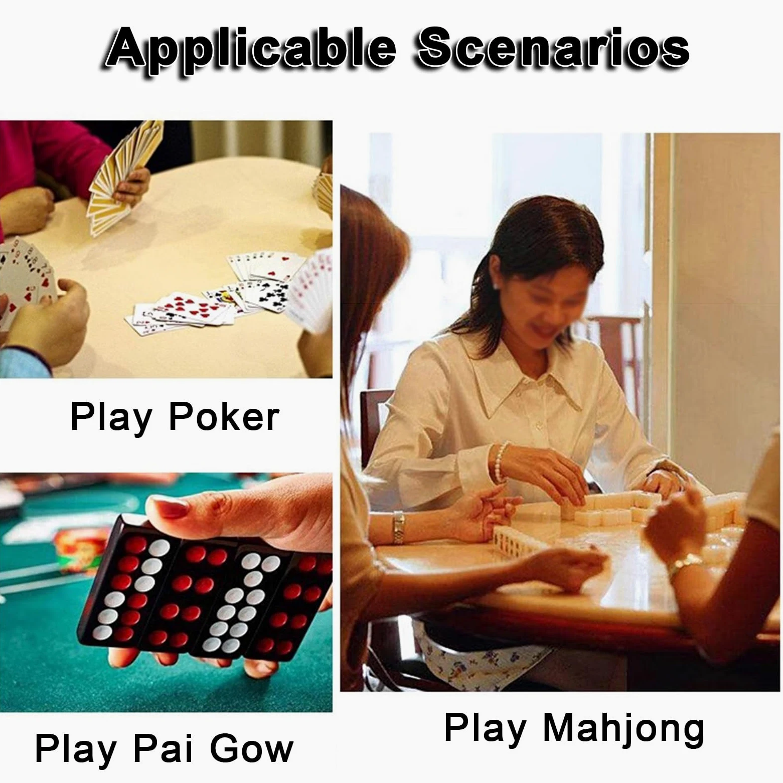 Tapis de mah-Jong, Tapis de Table Majiang, Tapis Mahjong avec Sac Rangement(Grün,23.62x23.62in)