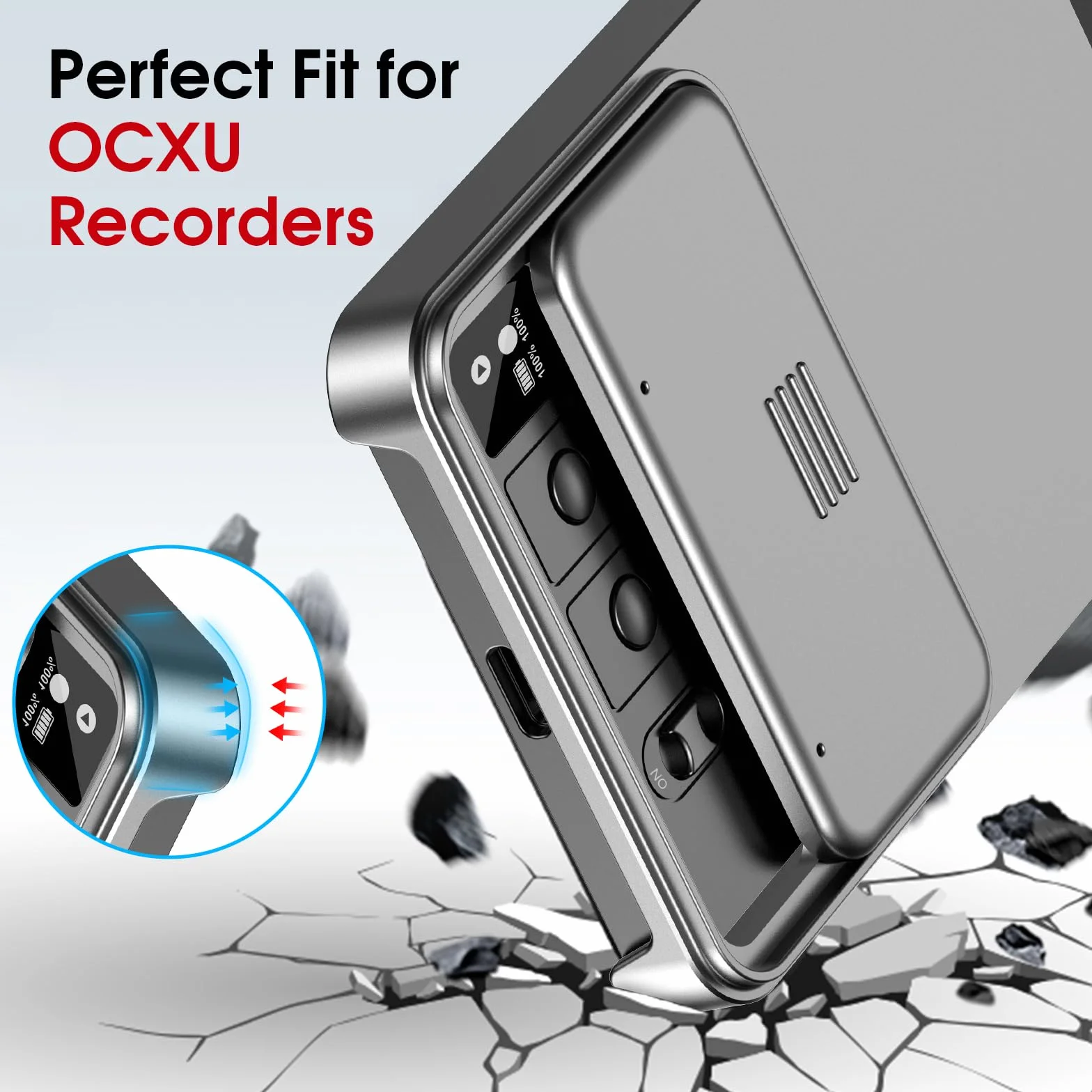 Etui de Protection pour Enregistreur Vocal AI, Compatible, Couvercle Coulissant, Résistant aux Chutes, Portable