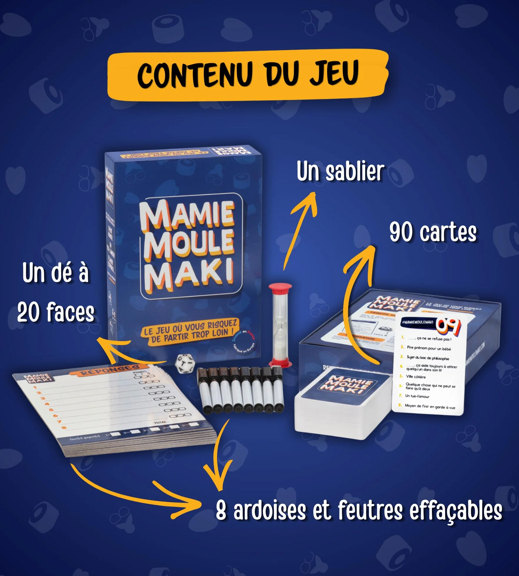 Mamie Moule Maki - Jeu de société Petit bac revisité 2 à 8 Joueurs