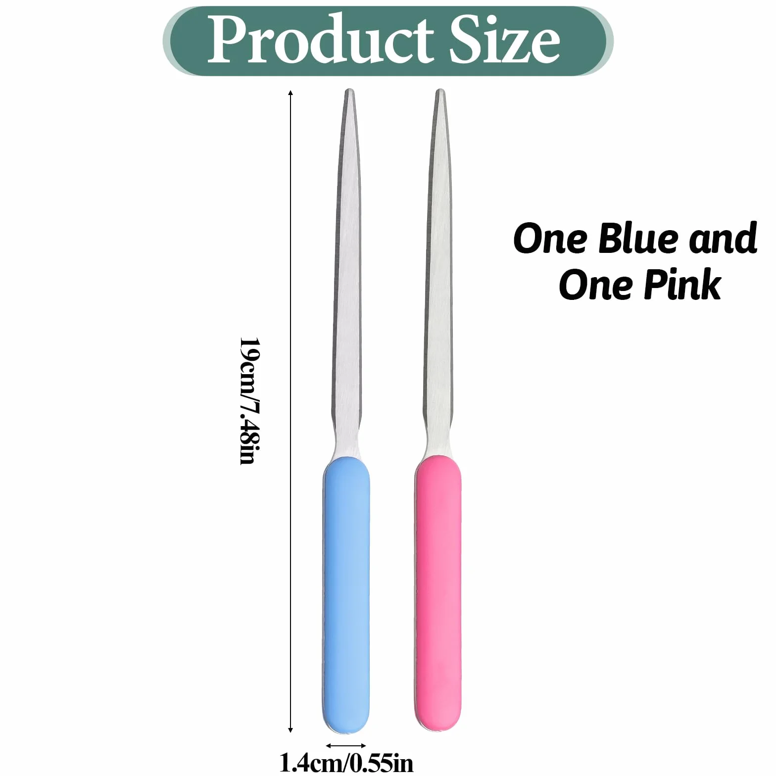 Ouvre-lettres en acier inoxydable lot de 2 rose bleue pour bureau