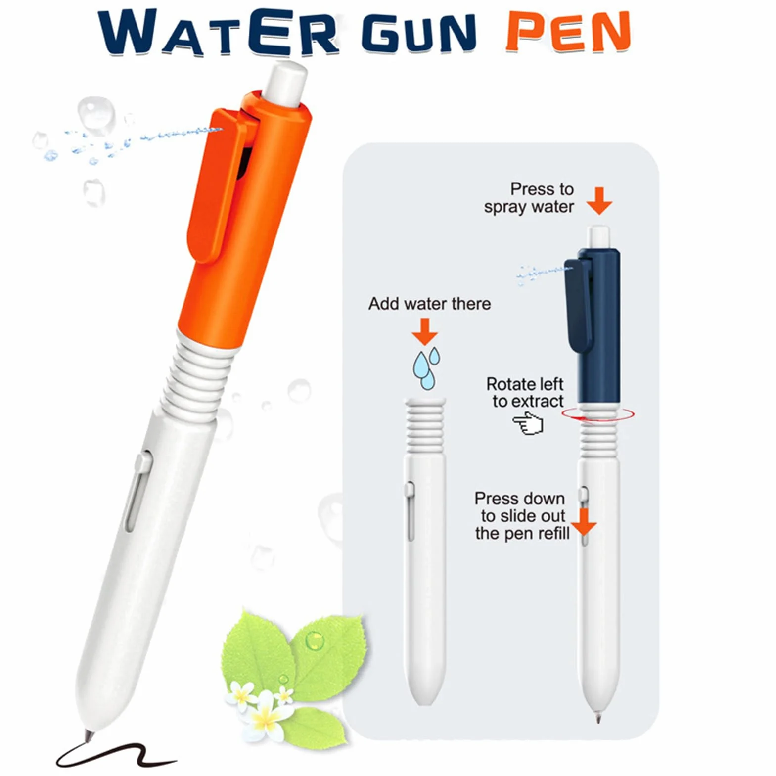 Stylo Gicleur - Pistolet À Eau, Jouet Gicleur Créatif, Fournitures Pour Farces Et Attrapes