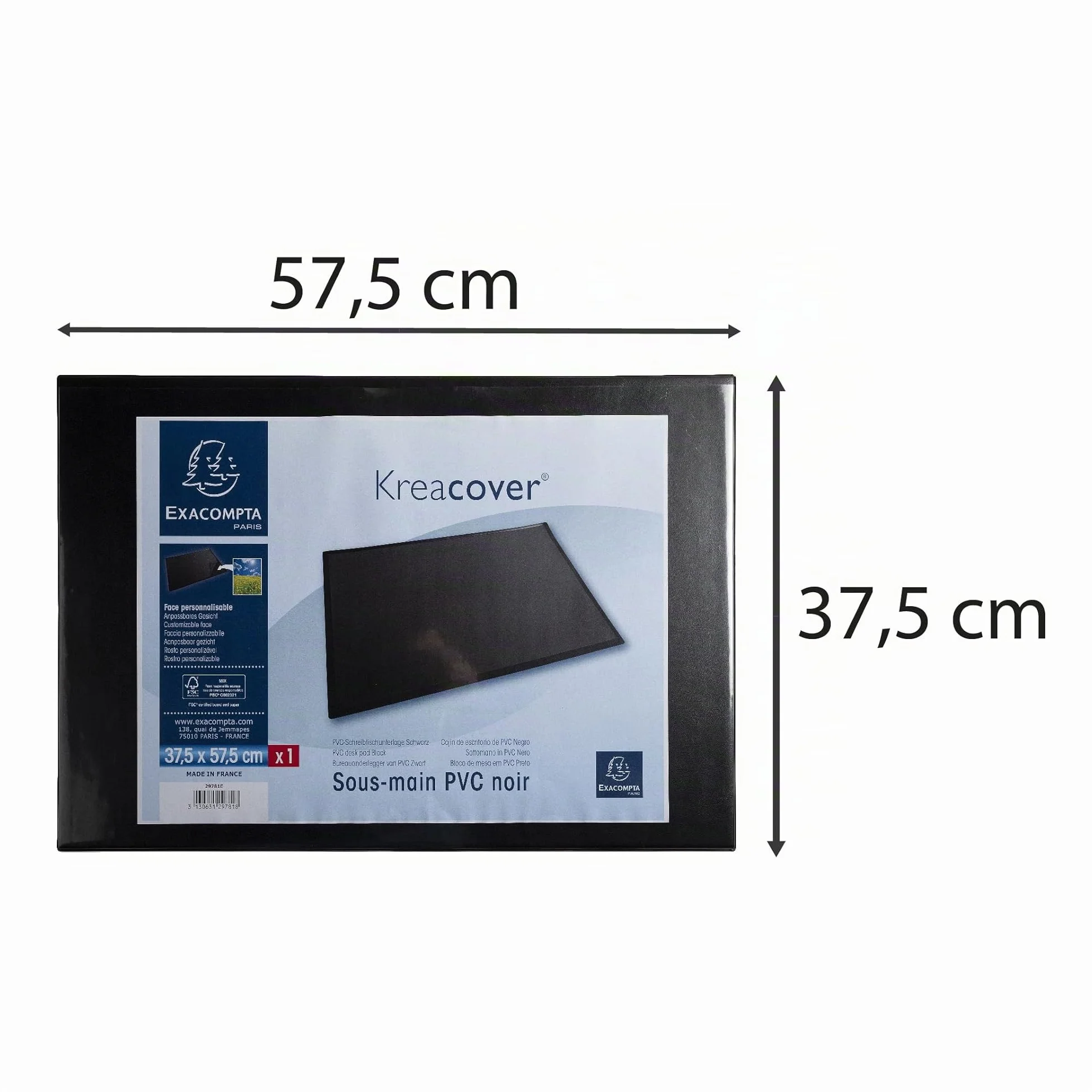 Exacompta Kreacover podkładka pod mysz czarna kartonowa twarda personalizowalna PVC