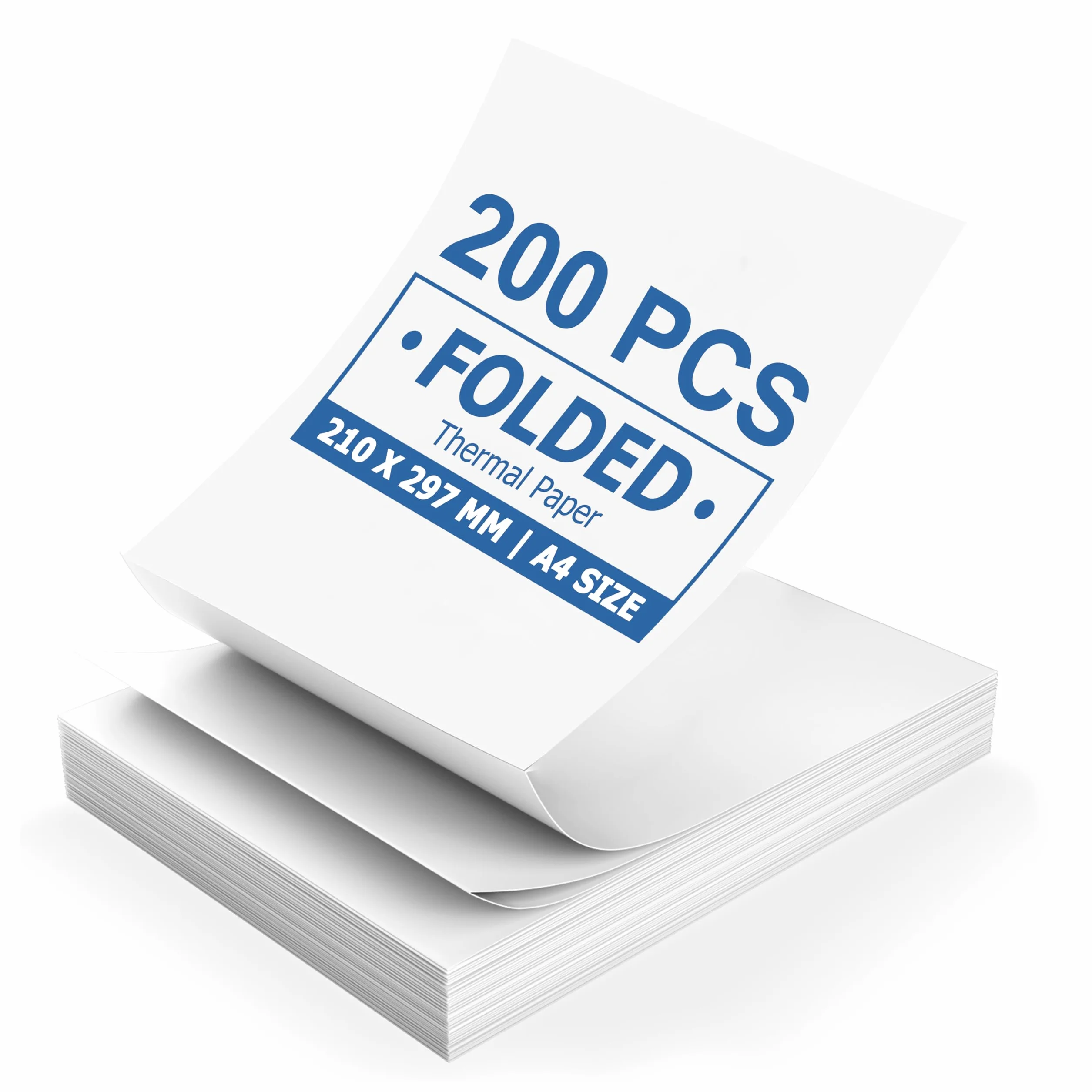 Thermal Printer Paper 200 Sheets A4 Folded for P831 ITP01 ITP04 Portable Printers 8.27 x 11.69 Inches 210x297mm