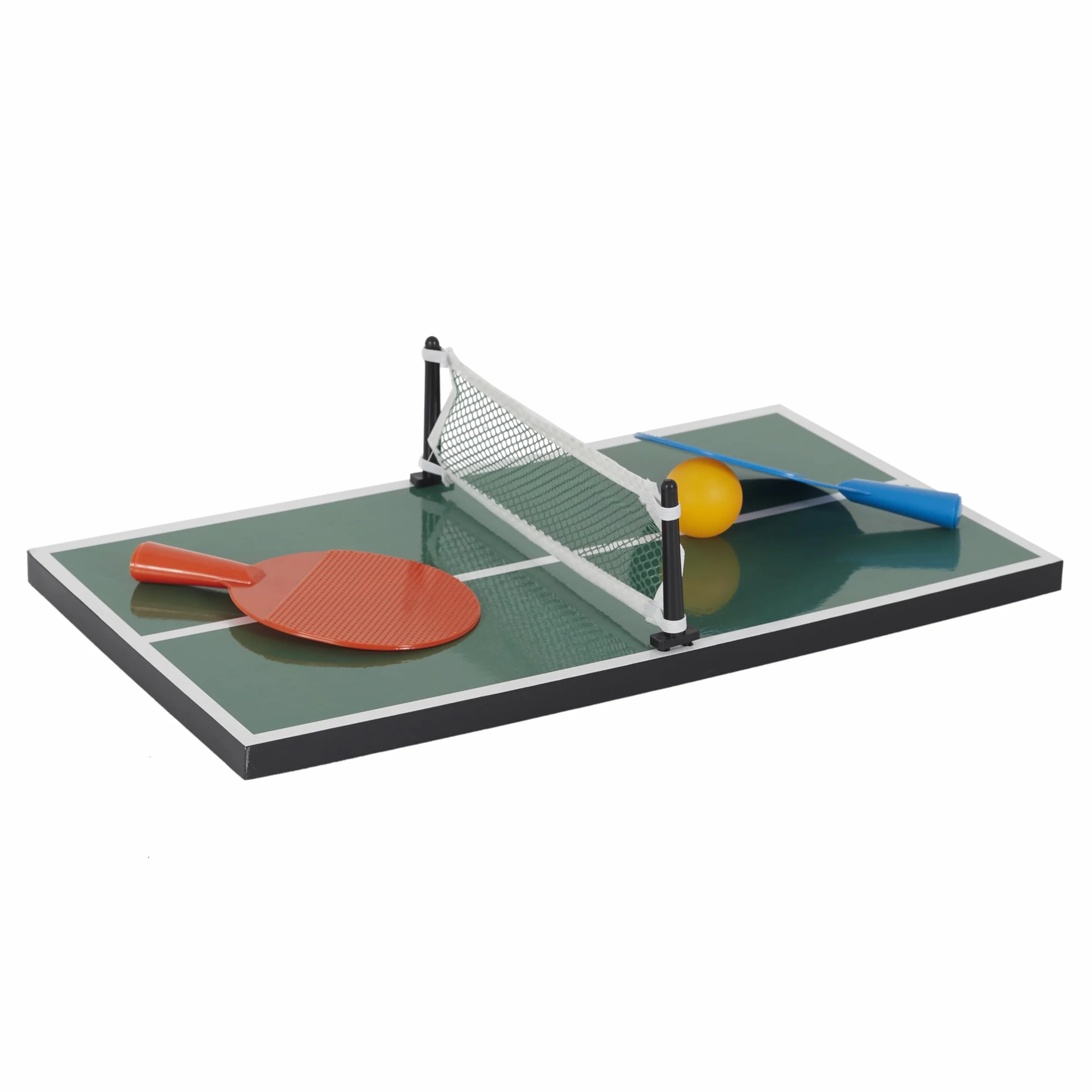 MISTER GADGET Table de Jeu 3 en 1 Billard Ping-Pong Hockey 51 cm Marron | Plastique ABS, table de jeu 3 en 1, billard ping-pong et hockey, 51 cm, soirées, marron et vert