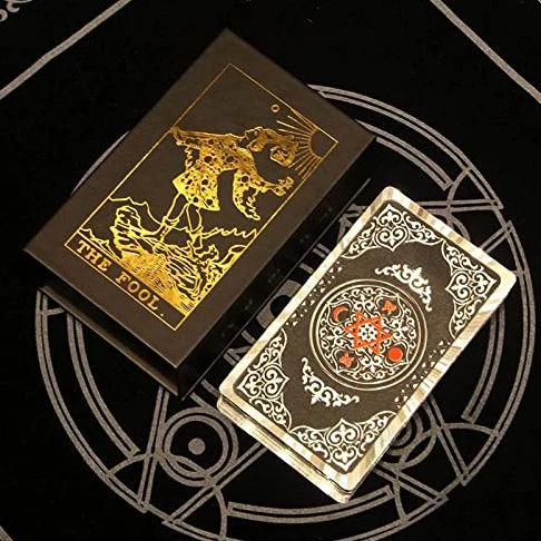 Générique Gold Foil Tarot, Tout en Anglais, ce Jeu est Un incontournable pour Les tarots débutants et avancés (Nouveaux Gold Foil Tarot, Hexagon Silver,12 * 7cm