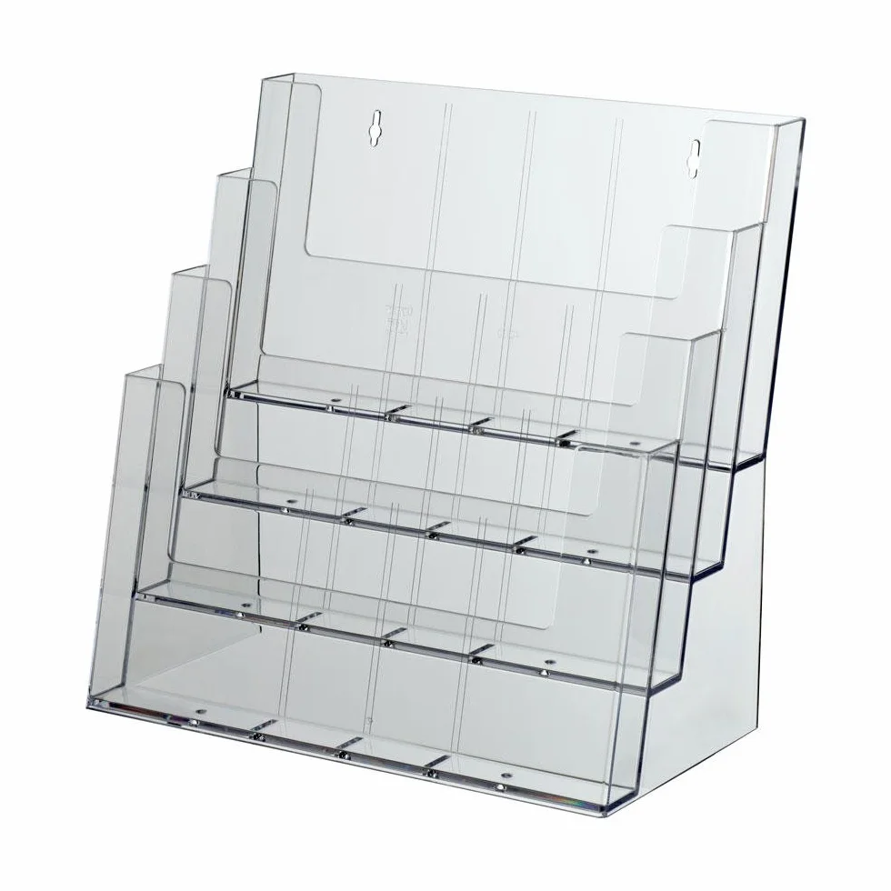 taymar Porte-brochures de table XXL, 4 étages, transparent