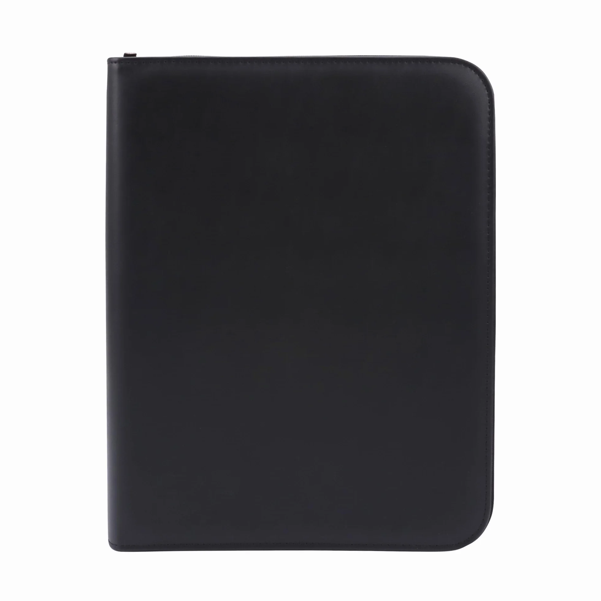 Genie Porte-documents A4 avec classeur et calculatrice intégrés, plastique résistant aspect cuir, Noir