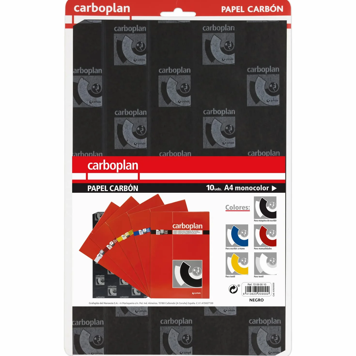 Grafoplas Papier Carbone Noir Lot de 10 Feuilles 21 x 33 cm