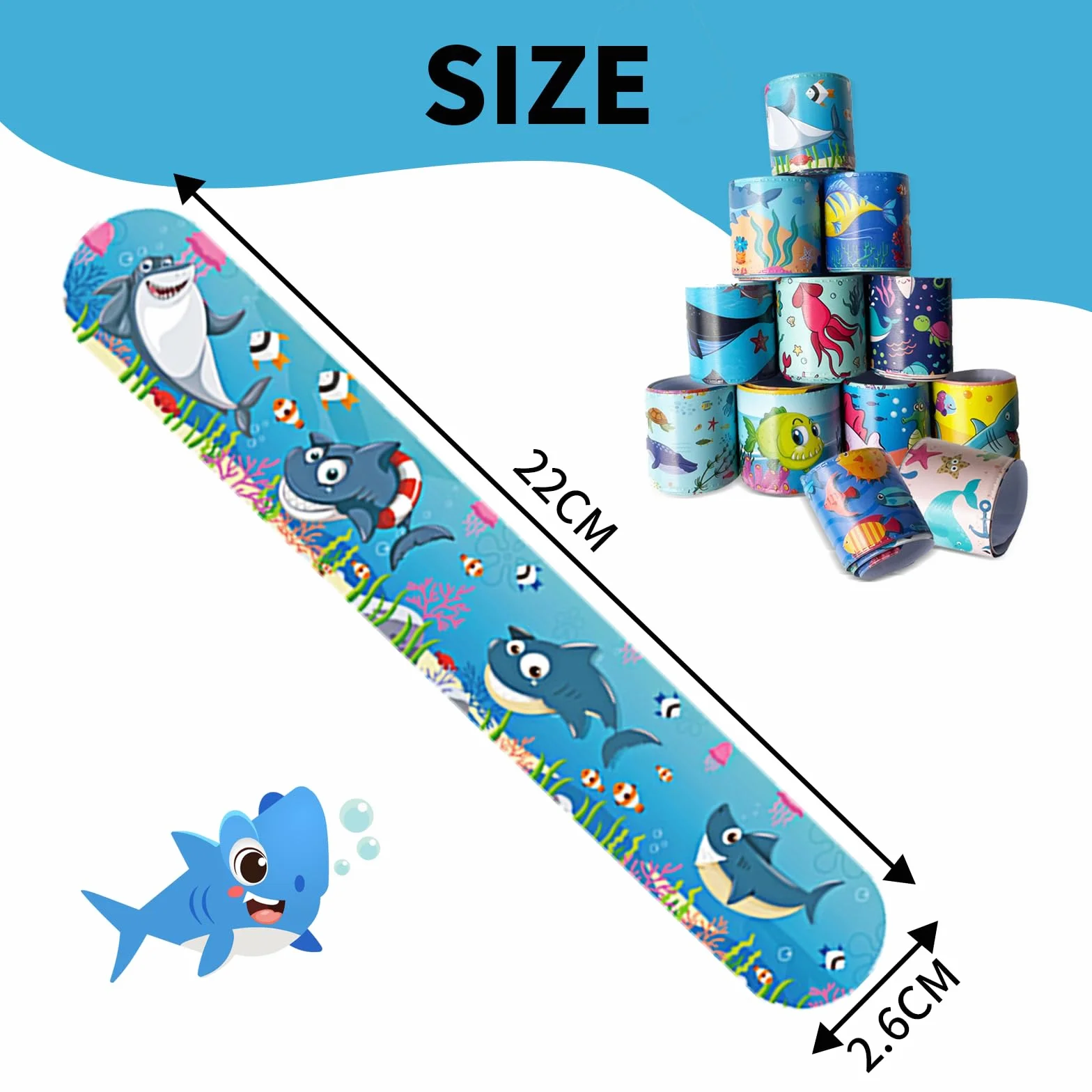 Slap Bracelet 40 pcs Motifs Animaux Forestiers Marins Dinosaures Bandes Cadeaux Anniversaire Jouets Garçons Filles