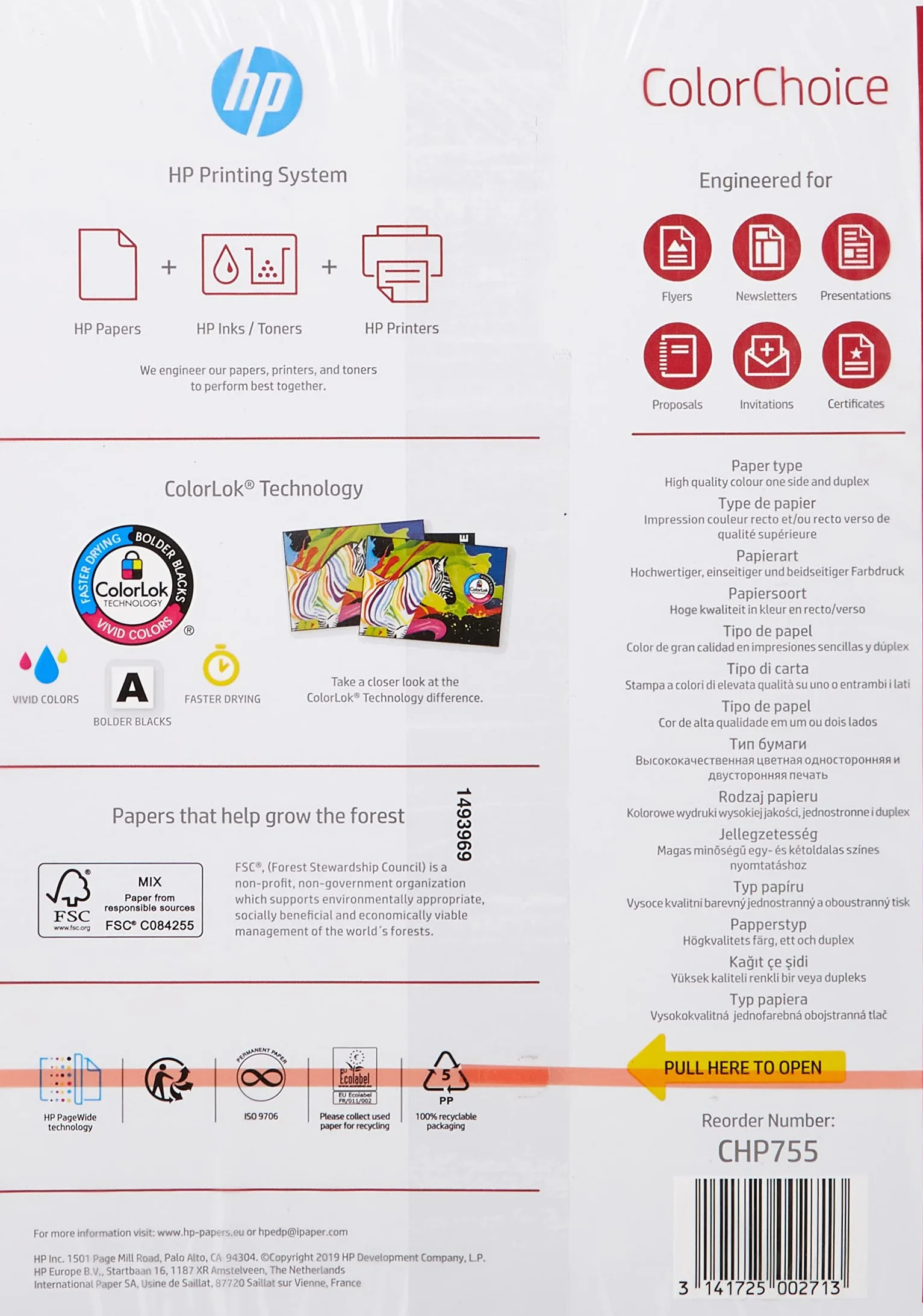 HP CHP755 papier A4 200 g/m² pour HP Colour Laser