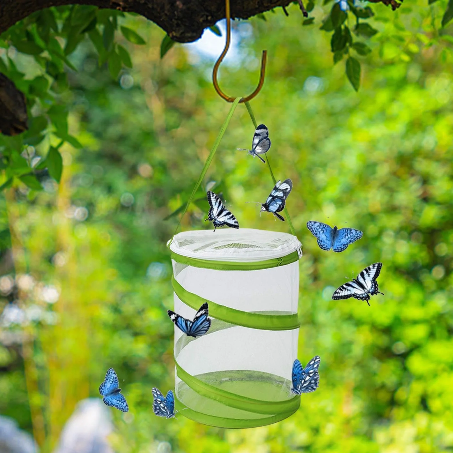 Cage à papillons Habitat - Cage en maille - Terrarium Pop Up - Cage pliable en filet pour insectes