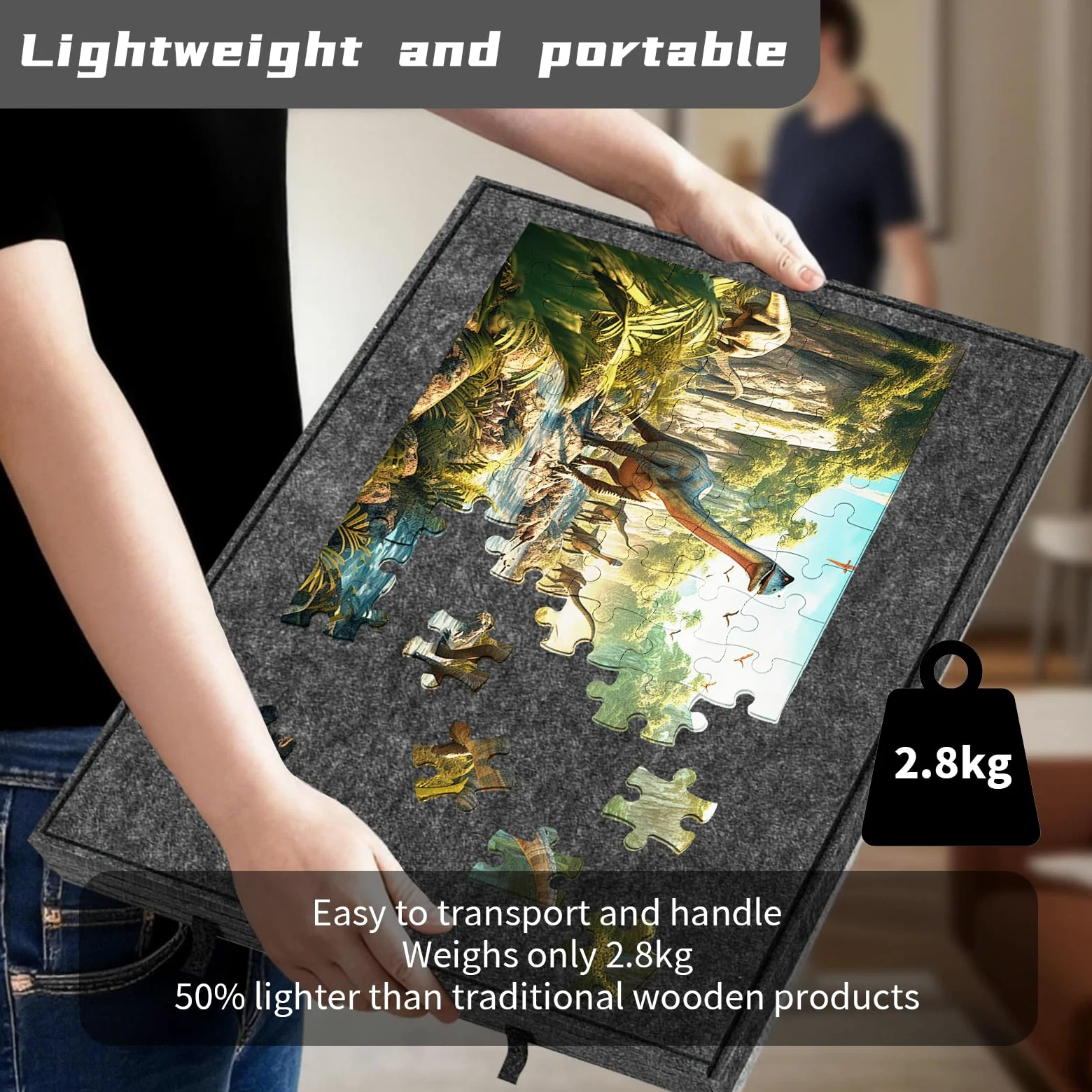 Table de puzzle inclinable pour 1500 pièces – Puzzle Tisc avec 6 tiroirs, planche de puzzle 2 en 1 – Support et housse de protection, 90 x 63 cm