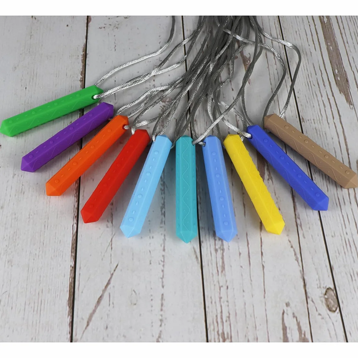 Lot de 10 Collier de Mastication pour Enfants TDAH, Machouilleur Chewy Tube 3 Ans+
