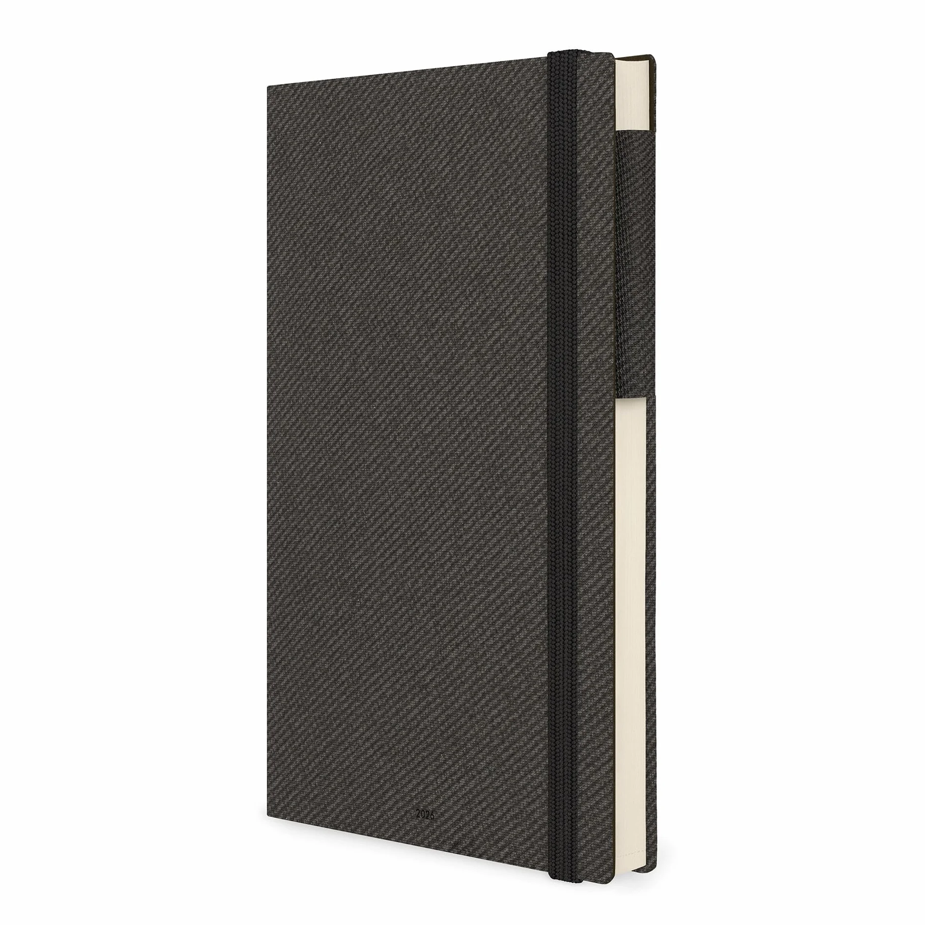 Legami Grand agenda journalier 2026 Deep Graphite 12 mois large fermeture élastique papier FSC certifié 17 x 24 cm