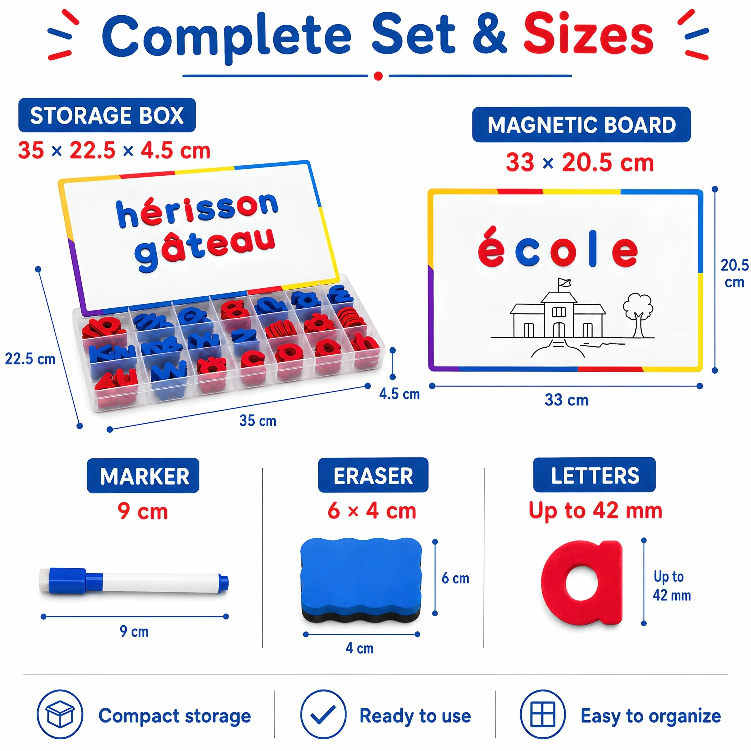 240 Lettres Magnétiques Françaises – Alphabet Coloré pour Phonétique et Écriture, Tableau, Réfrigérateur