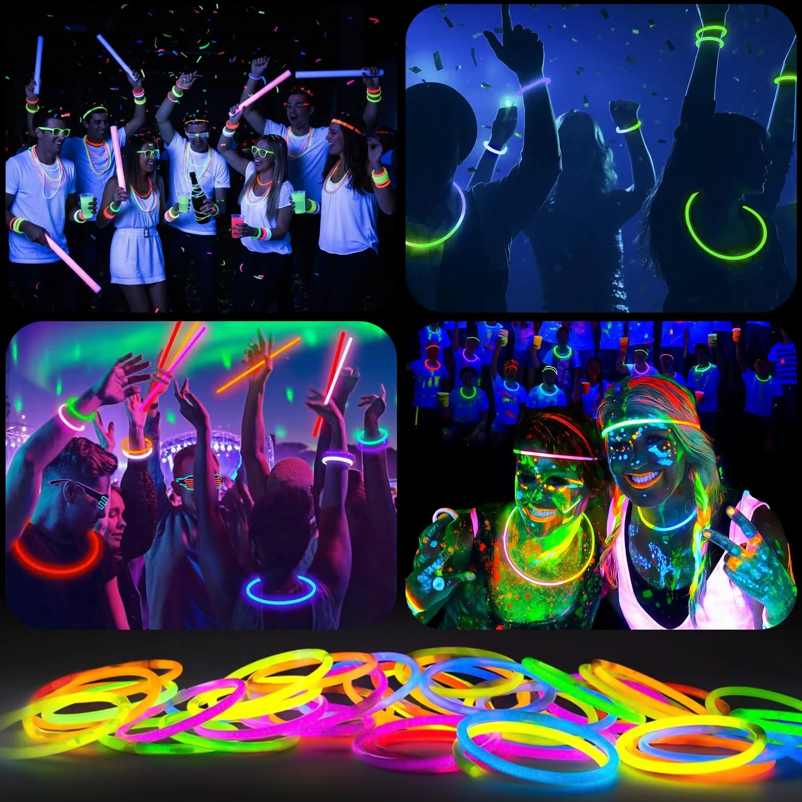 Bracelets Fluorescents Glow Sticks Party Favors 150PCS pour Enfants Adultes Halloween Decoration