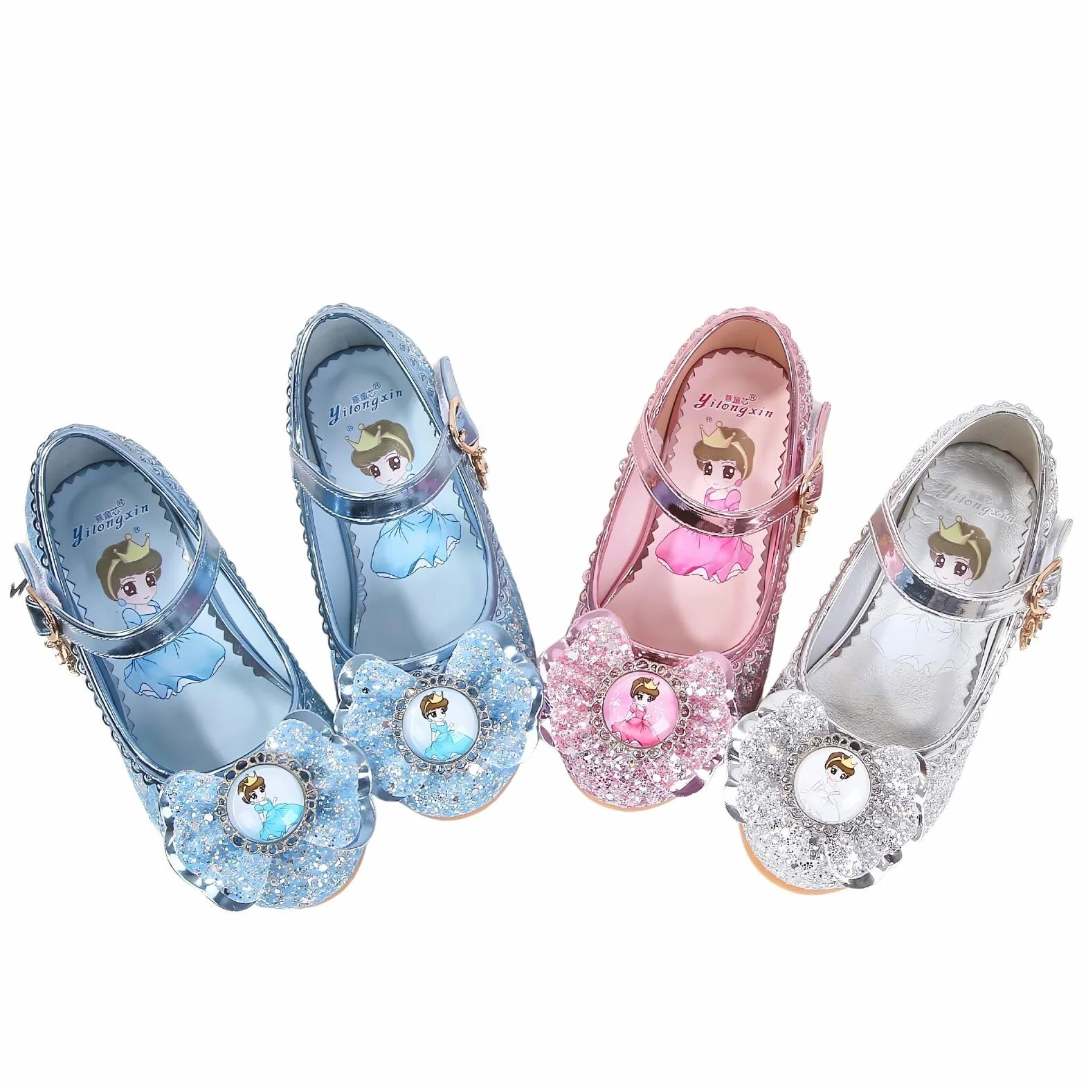 Chaussures Danse Paillettes Princesse Elsa Enfant Fille Costume Cosplay Fête