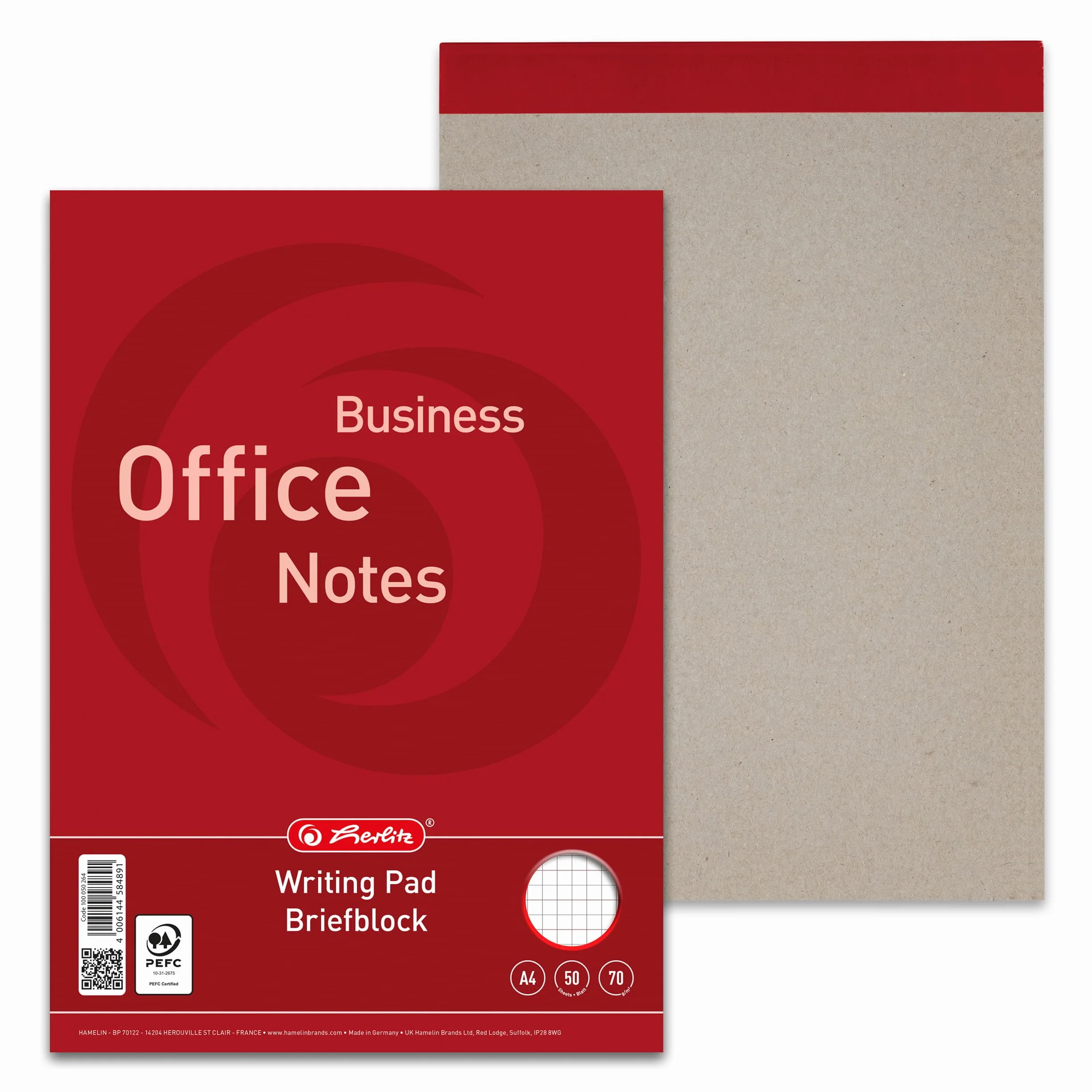 Landré Papier à lettre A4 70 g/m² Lot de 10 blocs quadrillé 50 pages