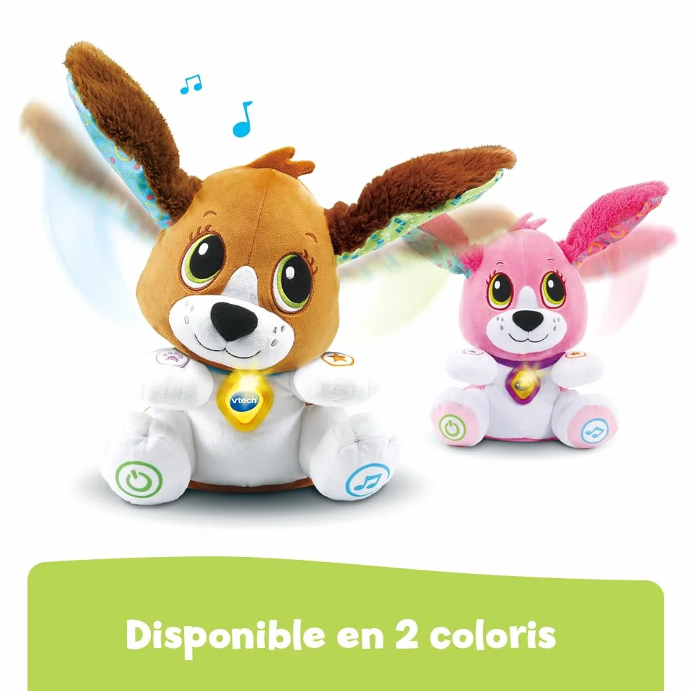 VTech Toutou Parle avec Moi, Jouet Chien Interactif Qui Répète, Bouge la Tête et Les Oreilles, Peluche Bébé à Fonctions, Jeu Éducatif, Cadeau Enfant Dès 1 an