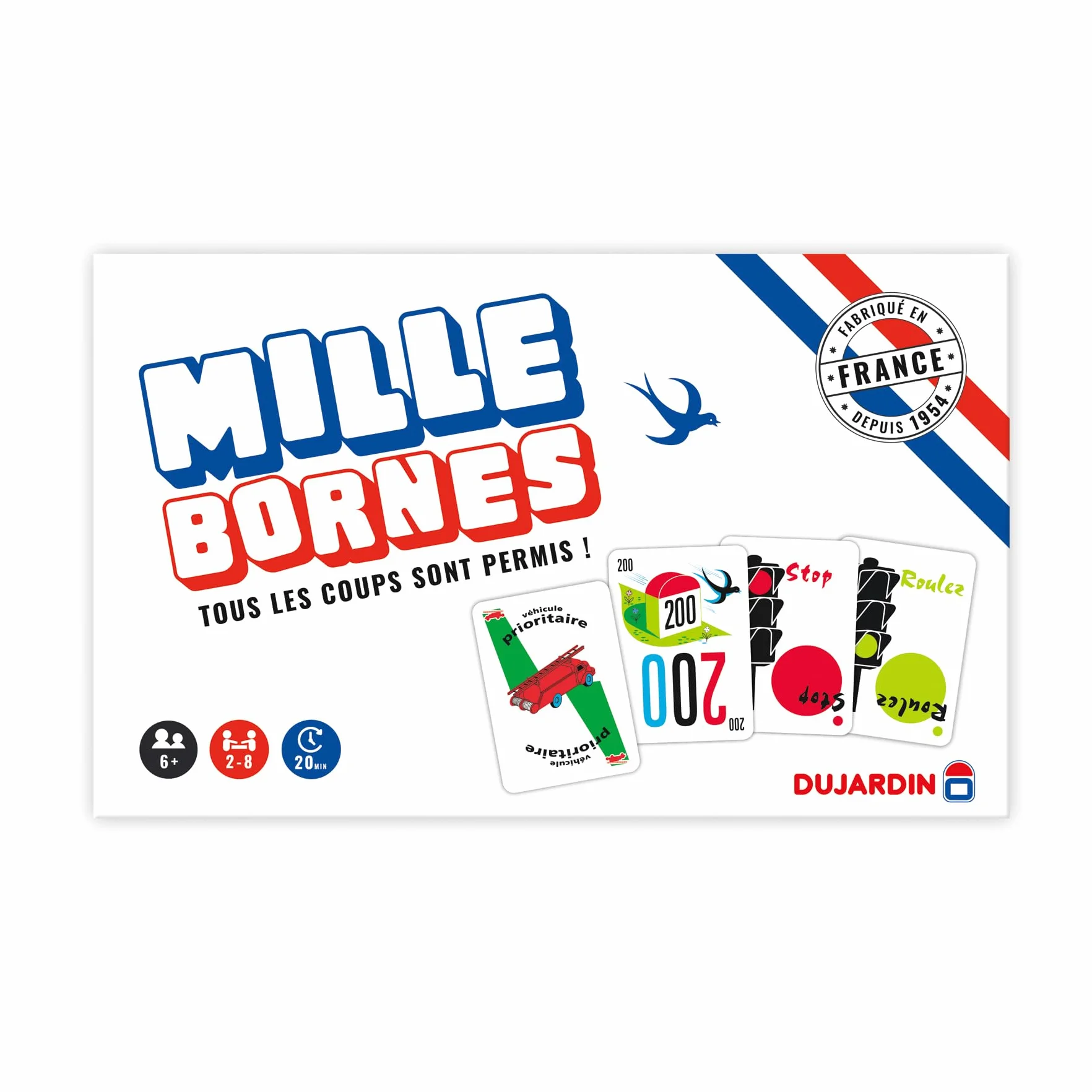 Dujardin Mille Bornes Le Grand Classique Jeu de société Cartes 2-8 Joueurs Dès 6 Ans
