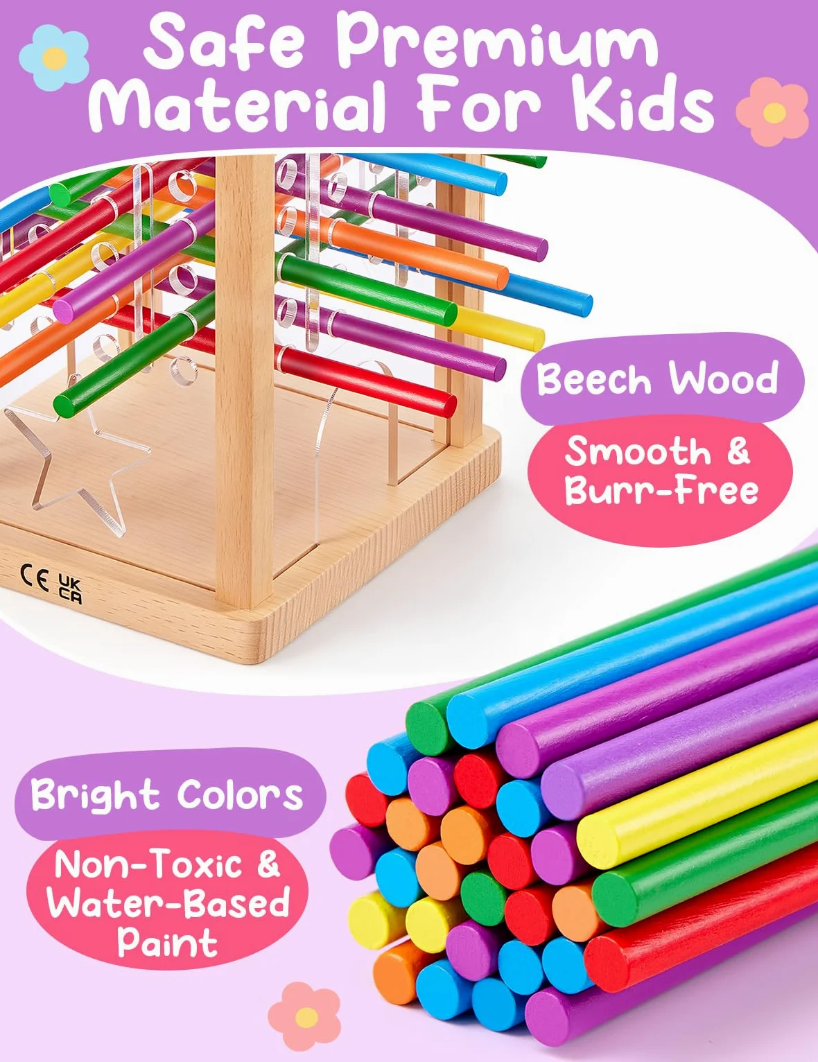 Montessori Jeu de société en bois pour enfants de 4 à 6 ans, éducatif en mathématiques, jouet de motricité fine pour filles et garçons de 3 ans et plus, jeu de table classique pour nuit en famille