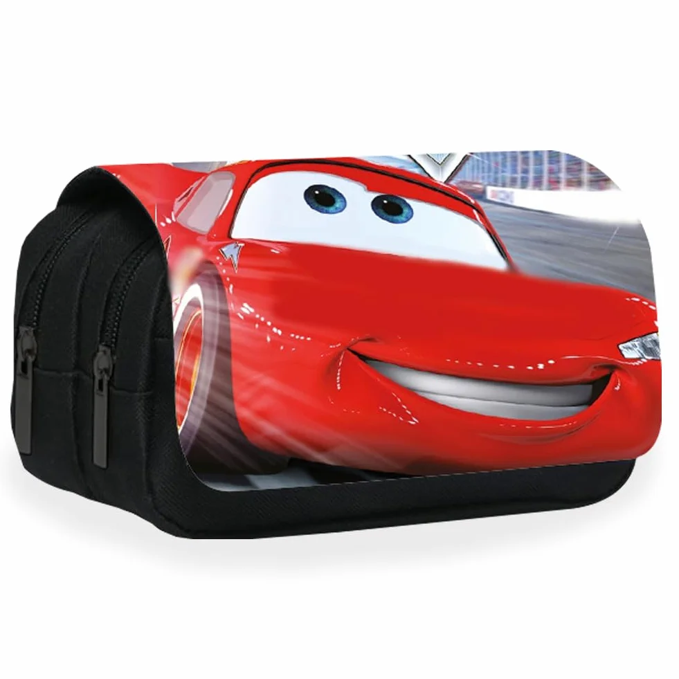 Cars Trousse à Crayons Enfant Cartoon Double Zip Stationery Organizer pour École