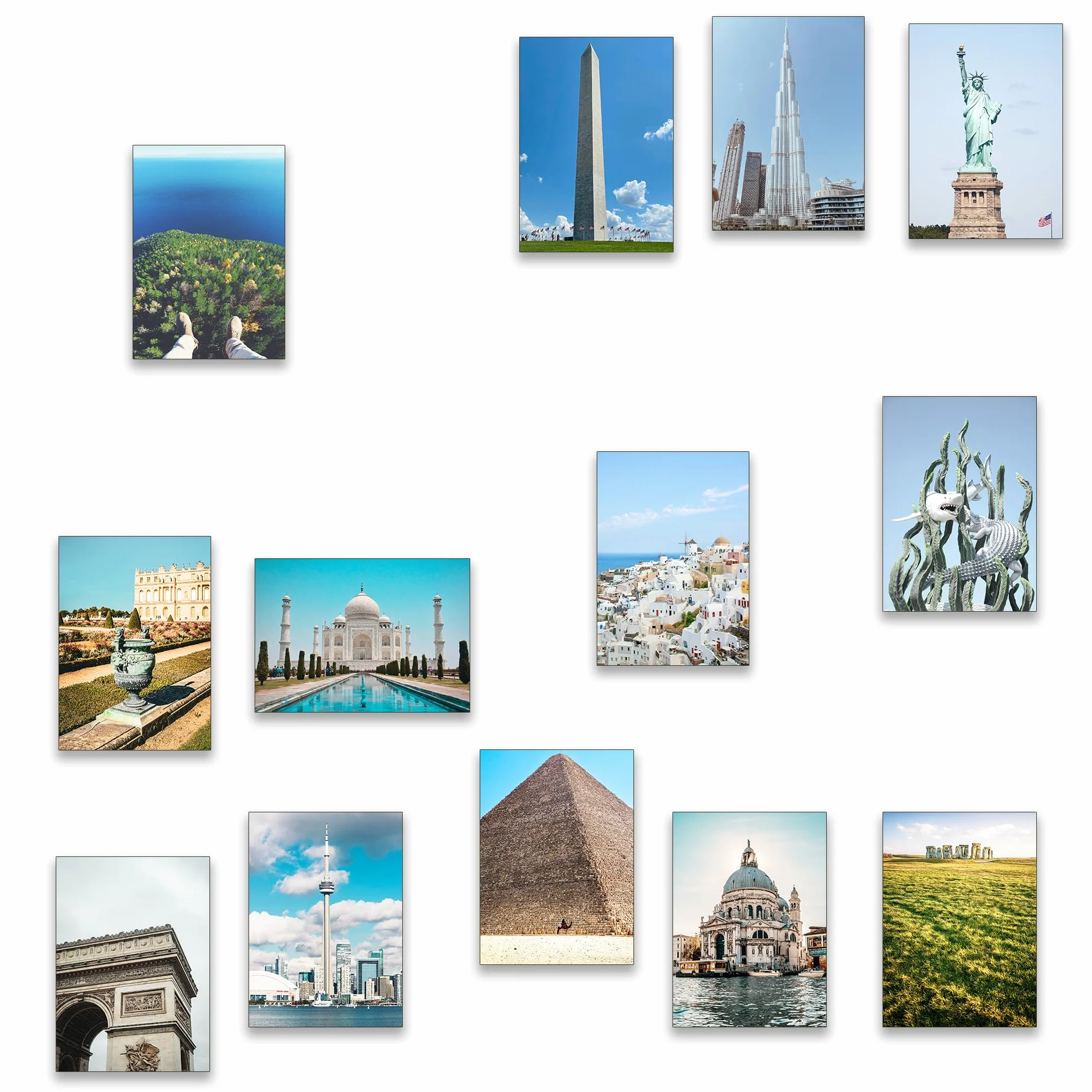 64 cartes postales Célèbres lieux Monuments emblématiques postcrossing