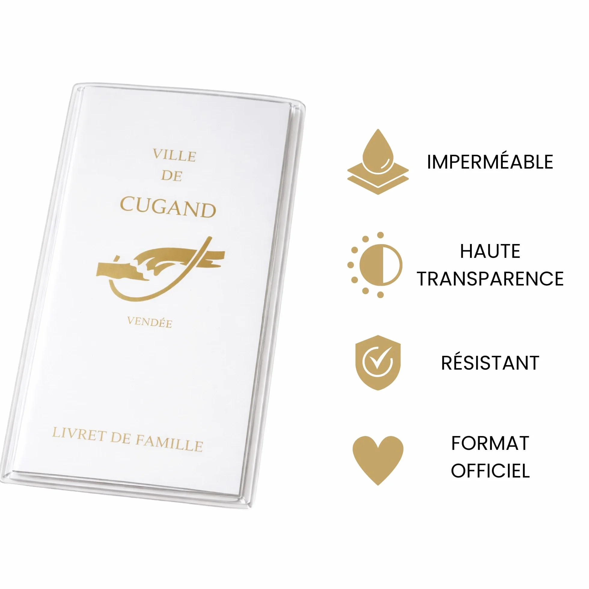 Protège Livret de Famille PVC Transparent 10x21 cm Étui de Protection Étanche
