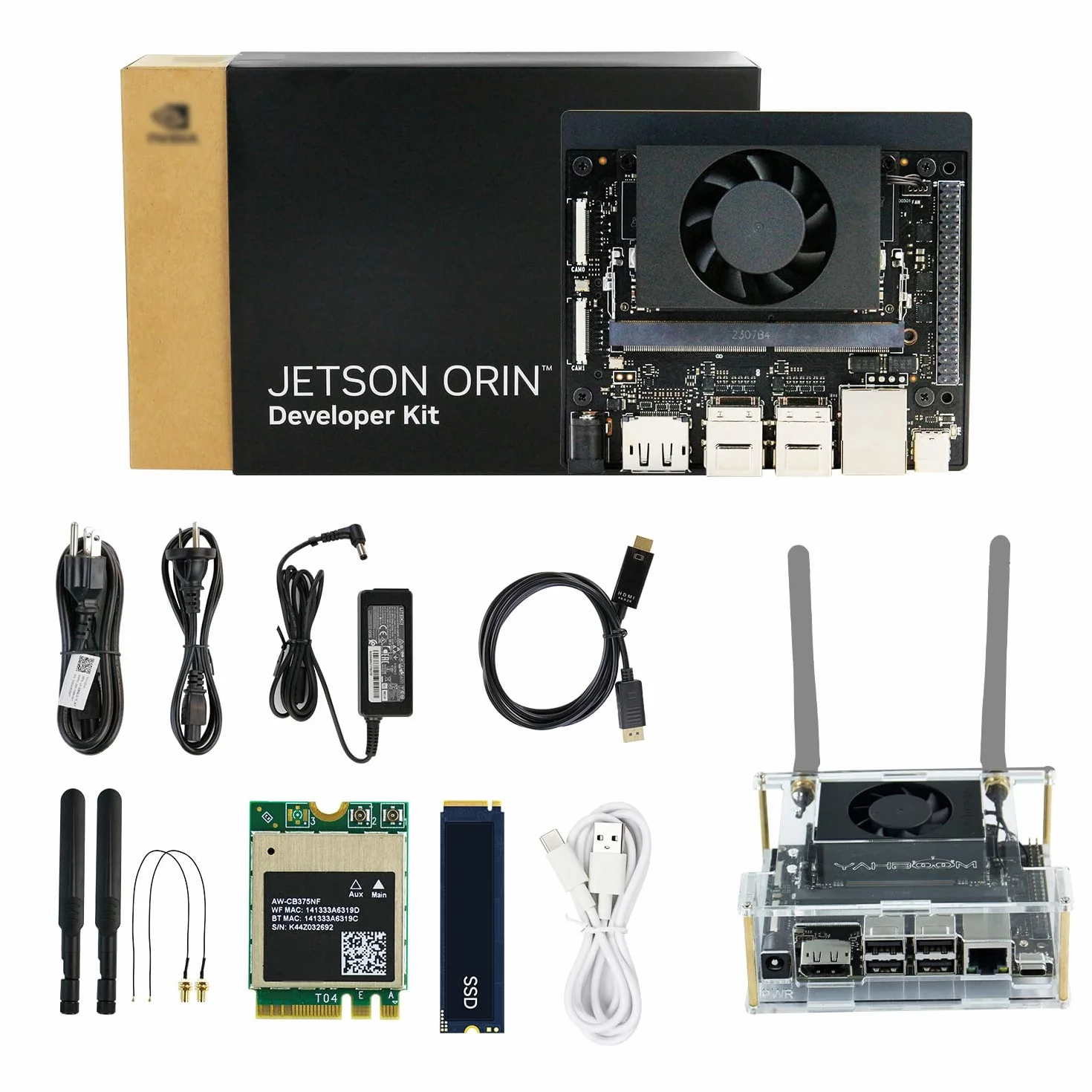 Yahboom Jetson Orin Nano Super Kit de développement 8 Go RAM 67 TOPS 256 Go SSD Ubuntu 22.04 AI Robot