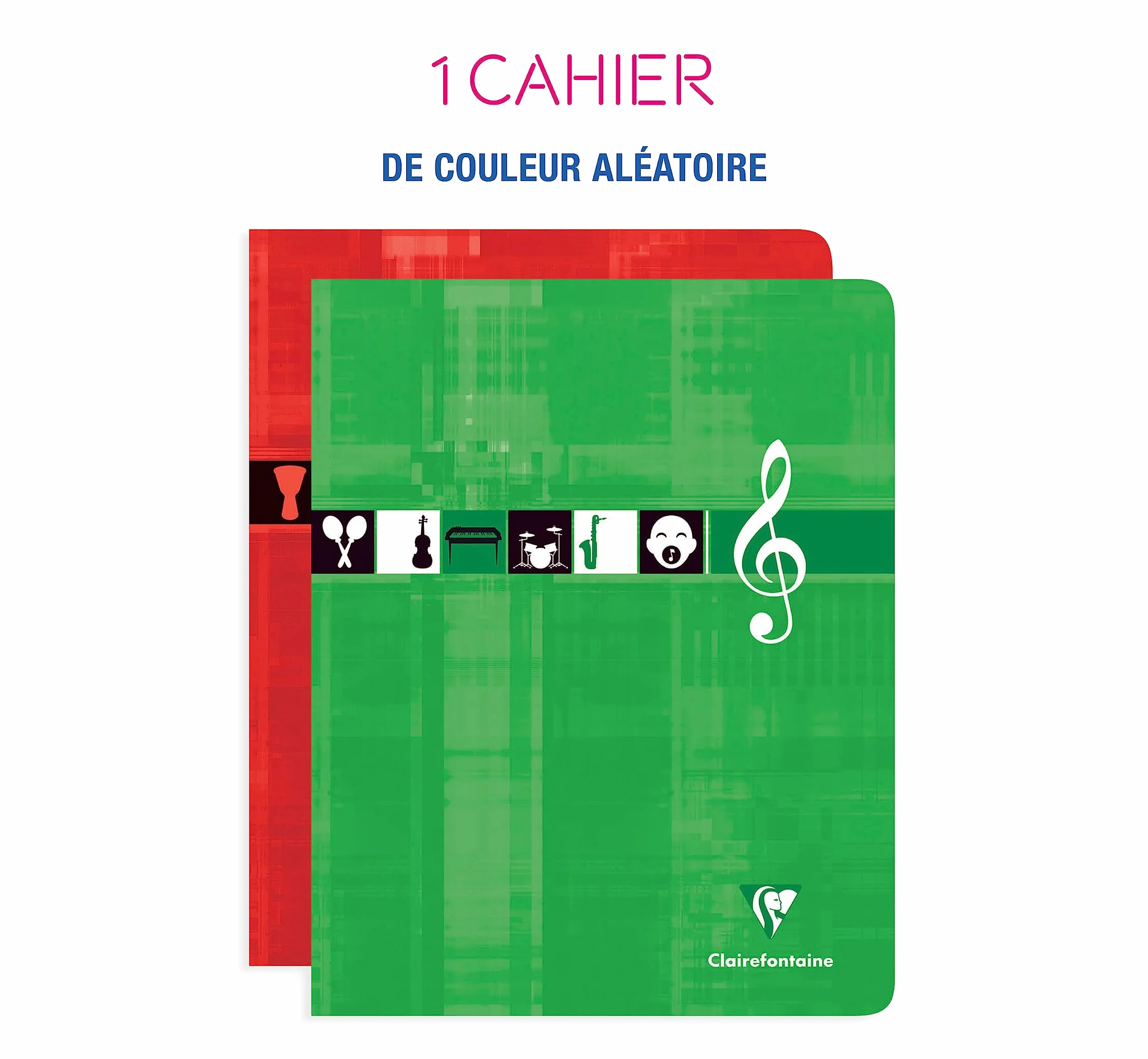 Clairefontaine 3799C Cahier de Musique et Chants 17x22 cm 56 Pages Lignées Portées Papier 90 g Couverture Pelliculée