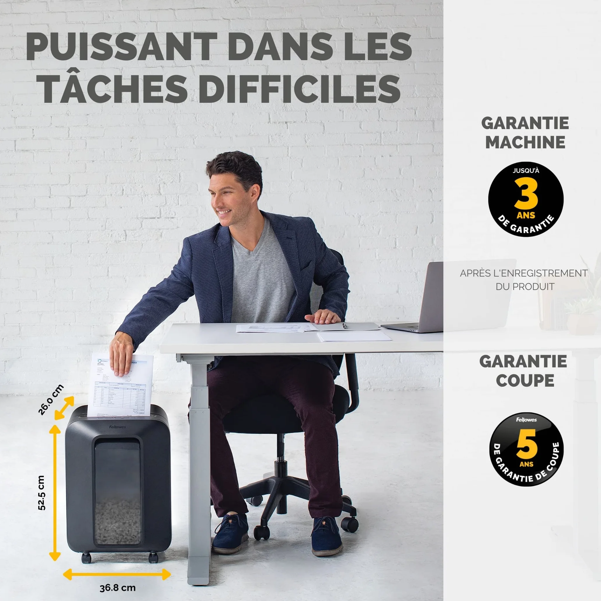 Fellowes Powershred LX201 Destructeur de Documents Coupe Micro 12 Feuilles Technologie SafeSense Noir