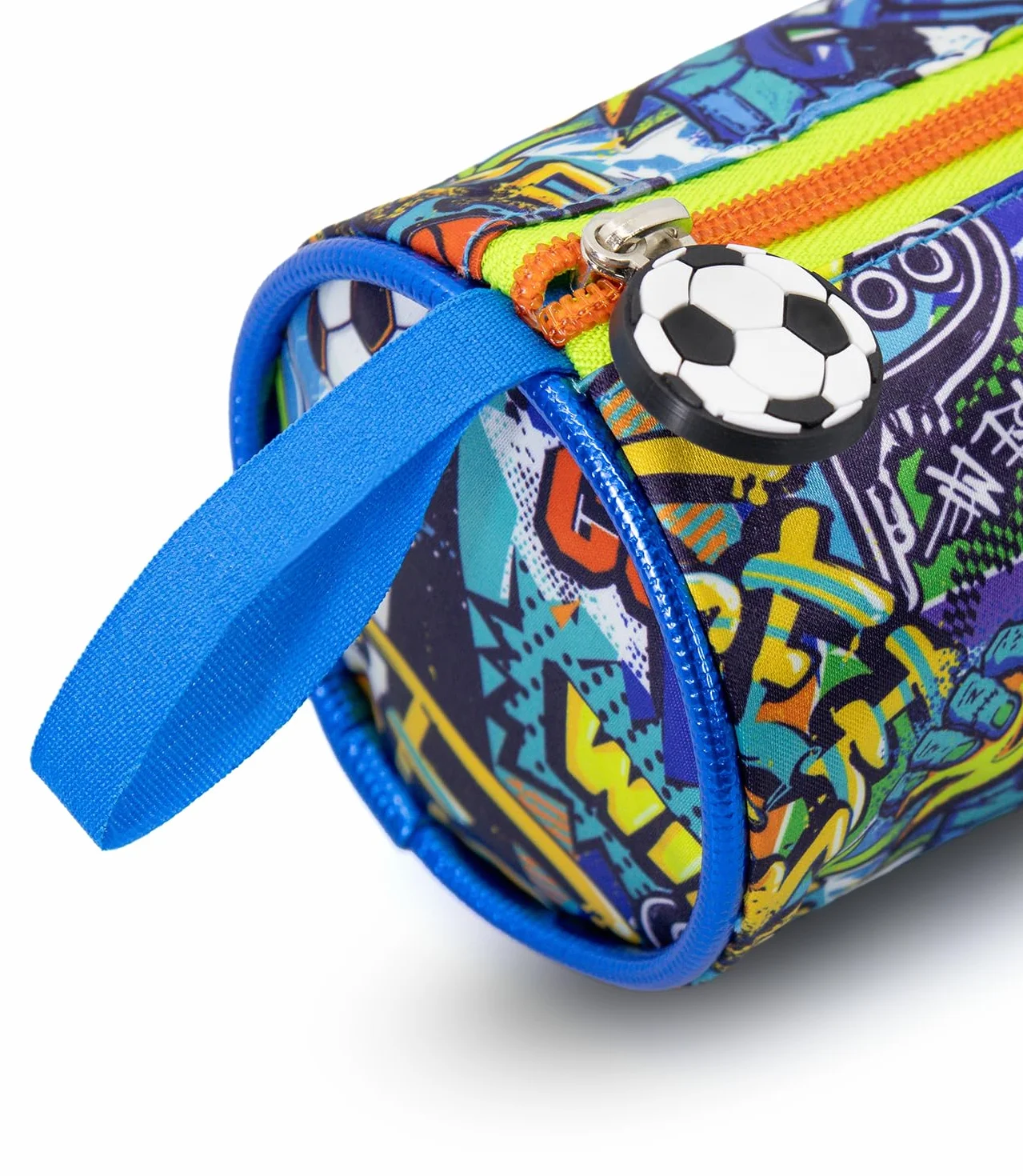Julian Ross Trousse Scolaire Ronde pour Enfant 21x8 cm Fermeture éclair Vert et Bleu