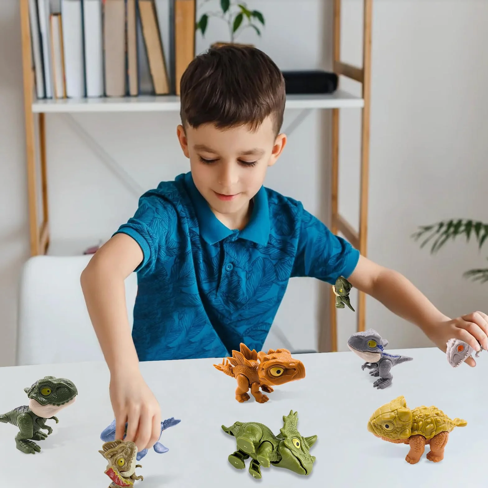 Dinosaure Jouet Ensemble, ABS Mini Dinosaure 10 Pcs, Mignon Durable pour Enfants Garçons Filles