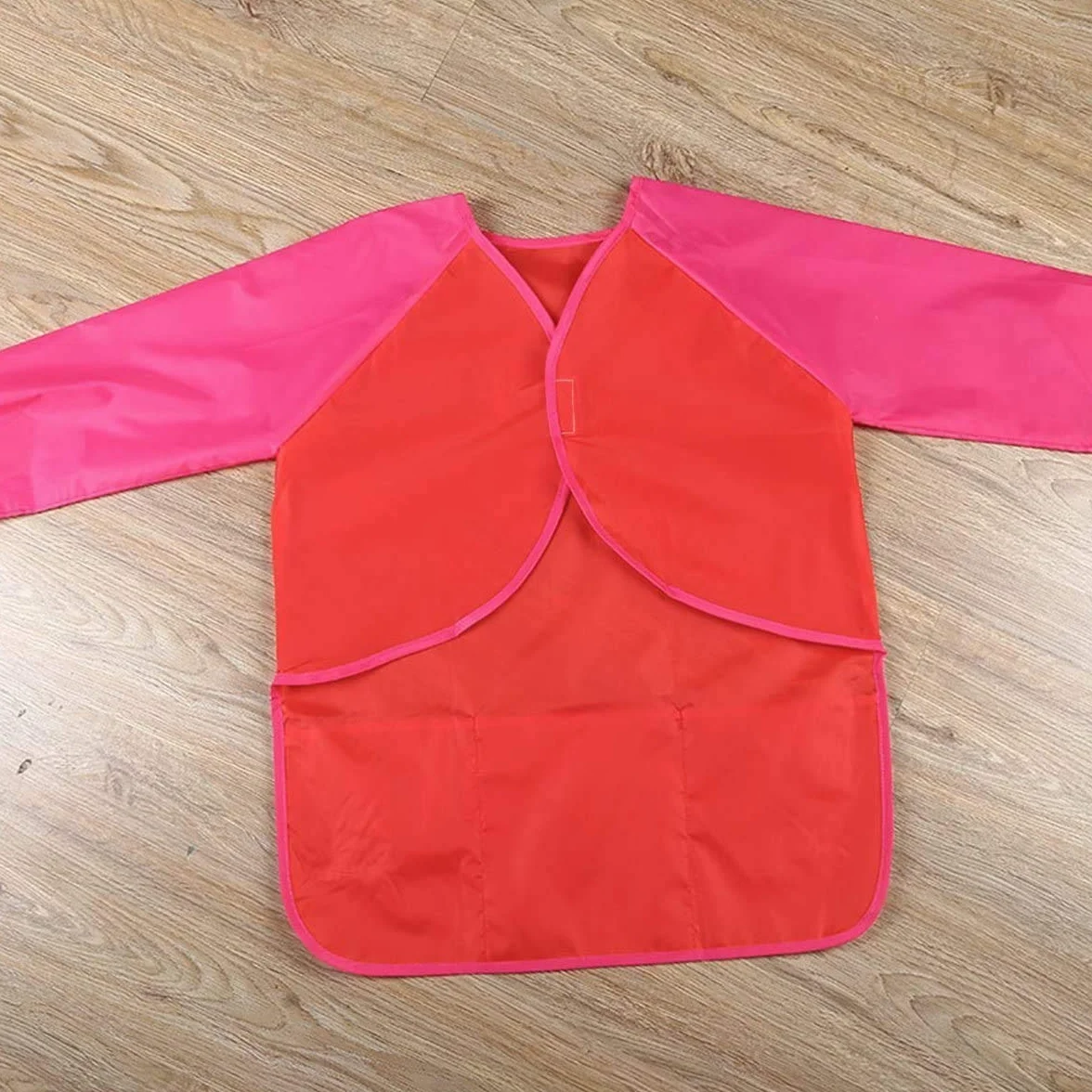 Amaza Tablier Peinture Enfant Imperméable 3-8 ans Manches Longues 3 Poches Fermeture Scratch