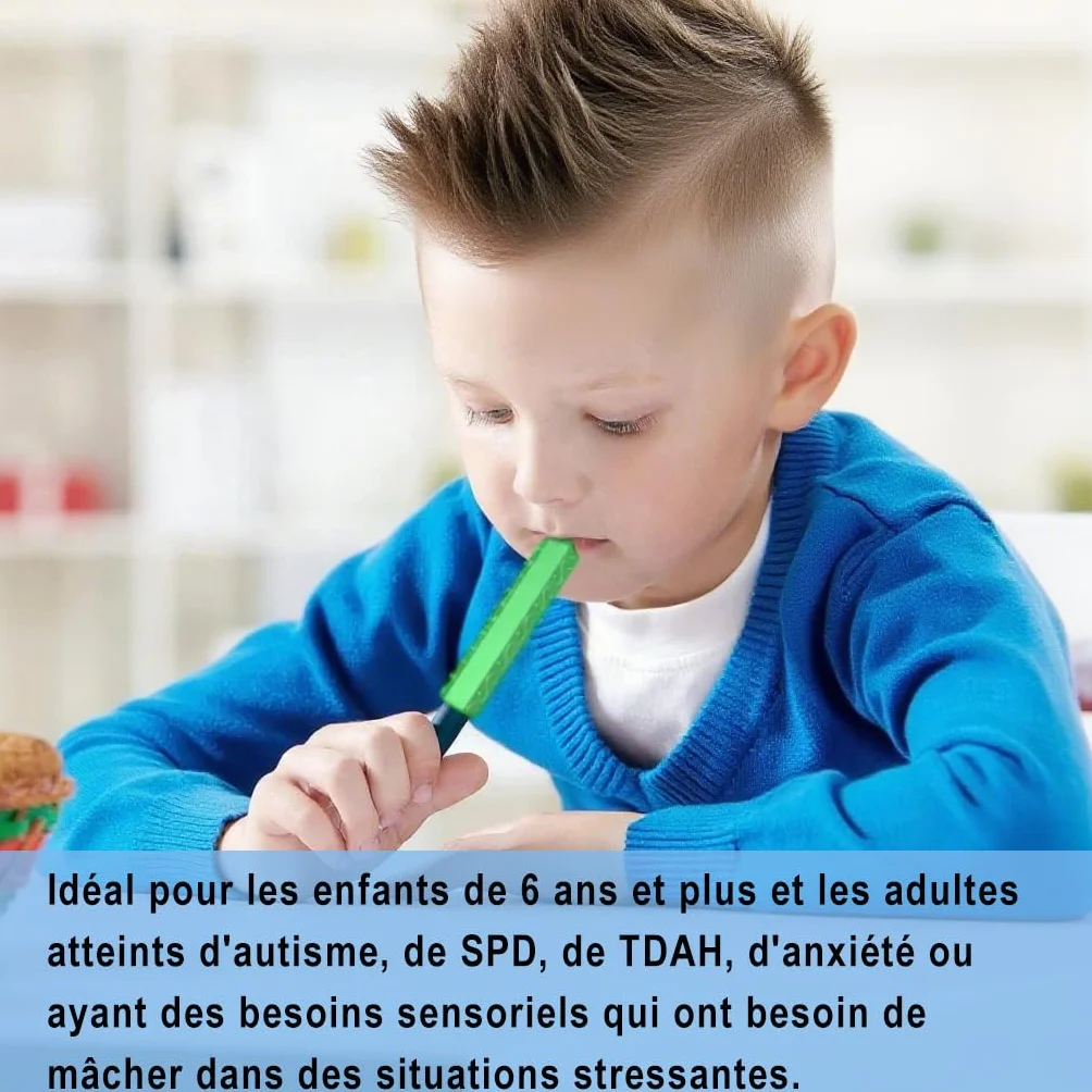 KEFU Embouts à Mâcher pour Crayons, Lot de 8, Accessoires Sensoriels pour Enfants Autisme TDAH