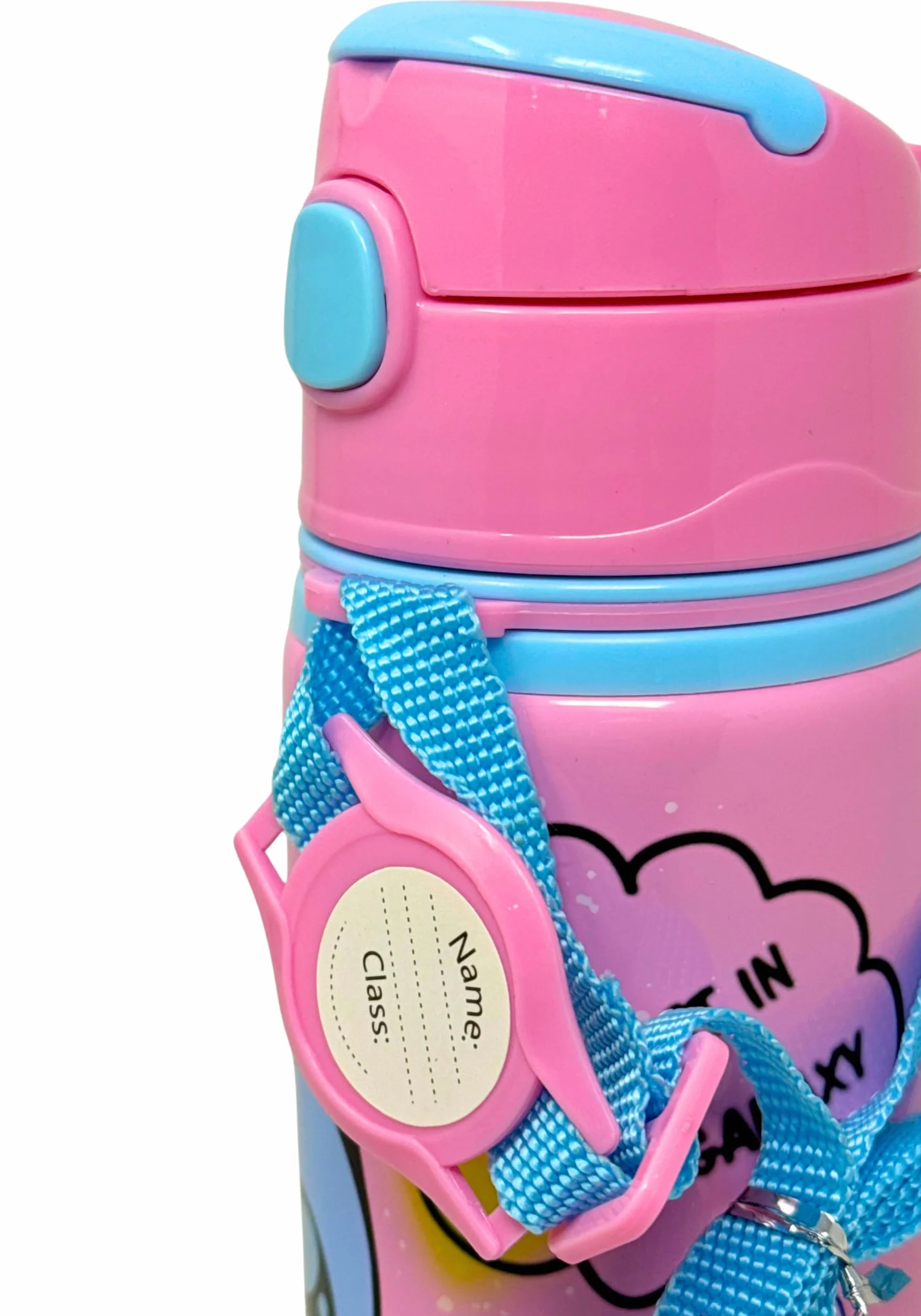 Gourde Enfant Fille Stitch 600ml Bouteille Eau Aluminium Paille Anti-Fuite Sans BPA
