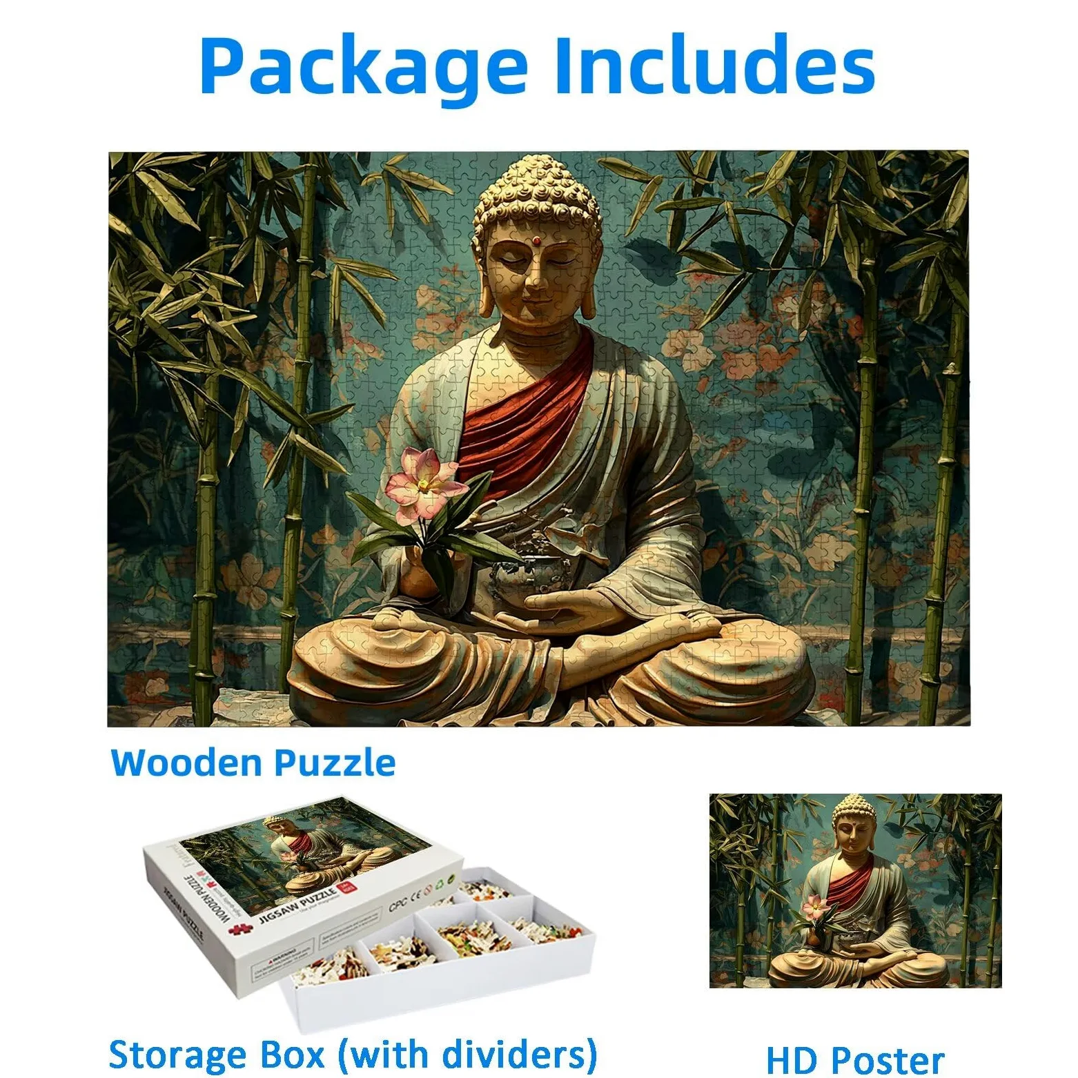 Puzzle Zen 2000 Pièces Adultes, Puzzle 2000 Pièces pour Adultes et Enfants à Partir de 14 Ans, Statue Puzzles Bois de Qualité Supérieure avec Une Boîte d'emballage Exquise, Cadeau Femme/Homme, -2011