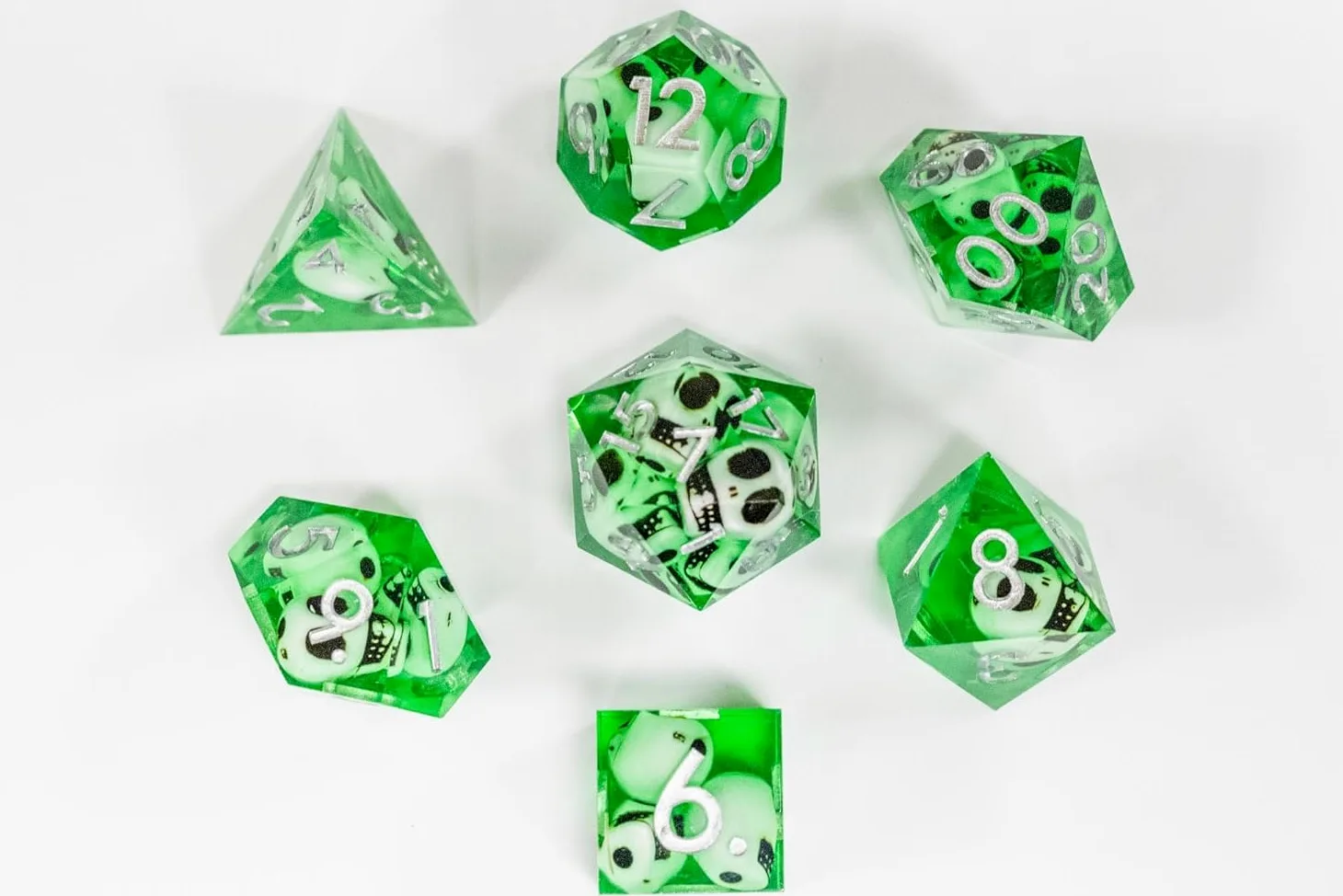 1985 Games Lot de 6 dés polyédriques à bord tranchant – Dés RPG mystère pour Donjons, Dragons et RPG de table