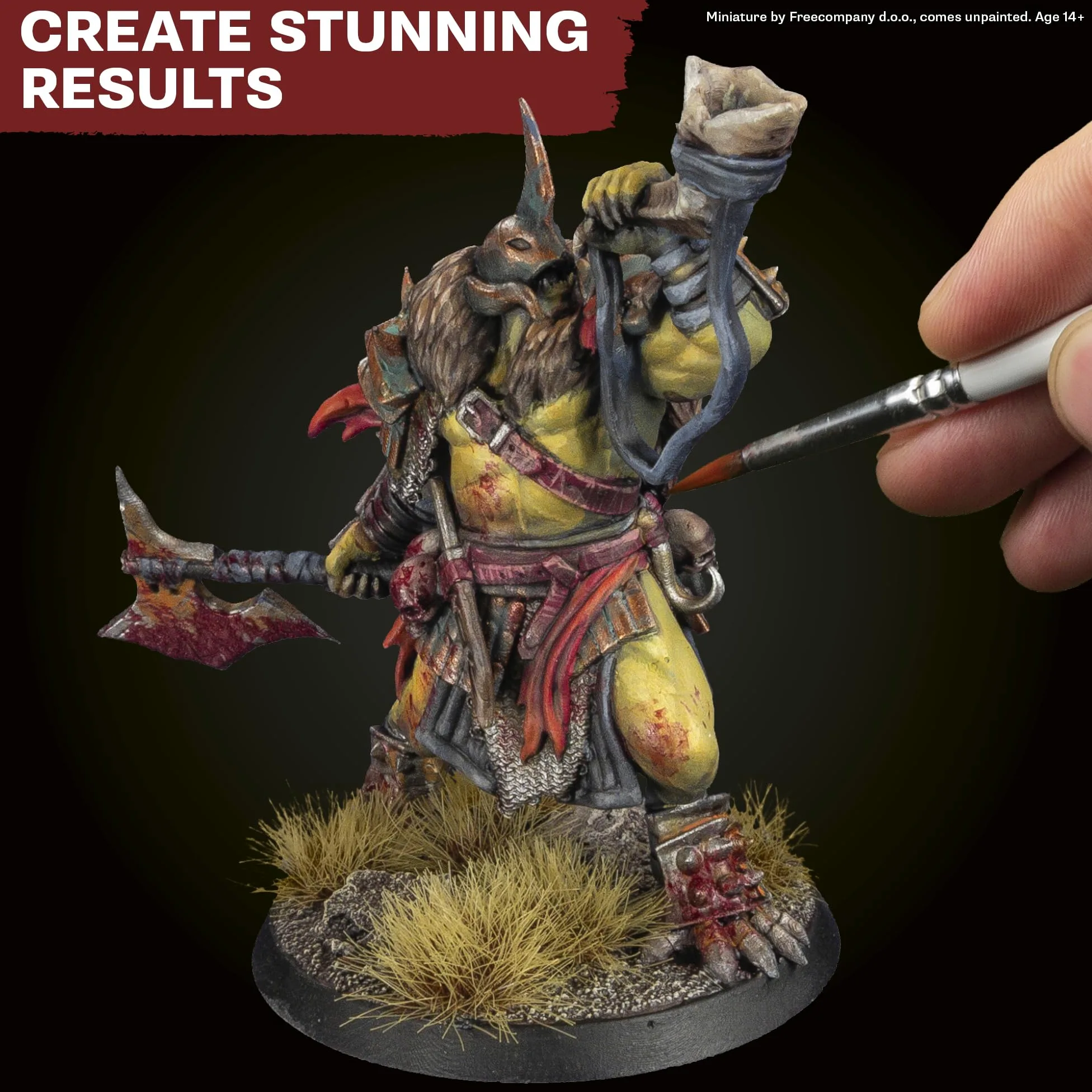 The Army Painter, Warpaints Fanatic Most Wanted Combo Set, 22 x 18 ml | Teintes de peau, métalliques, effets, lavis, apprêt, 1 pinceau & 1 figurine, D&D & Warhammer