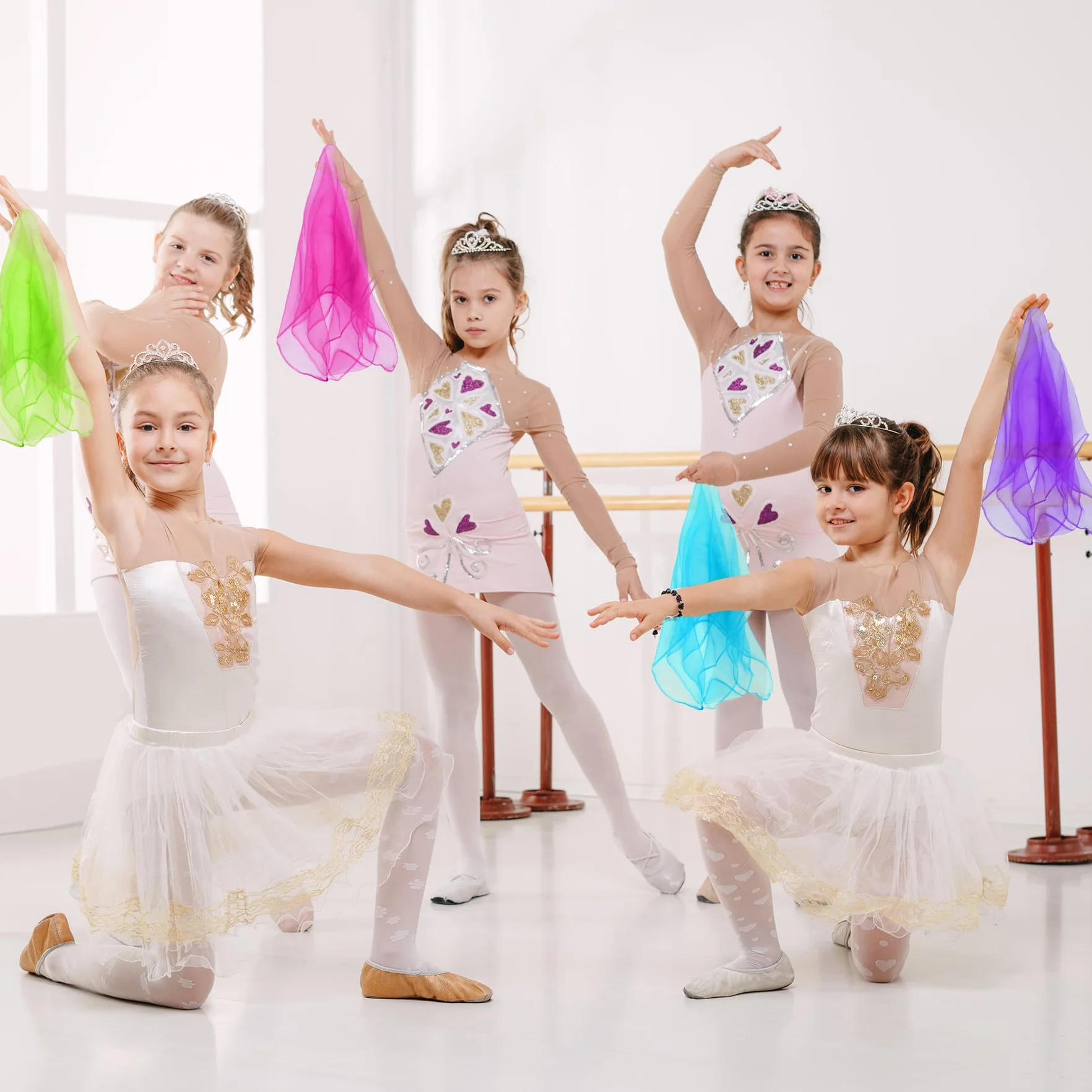 Écharpes Jonglage 60x60 cm Couleur Sensorielle pour Bébé Danse Magie Spectacles Enfants