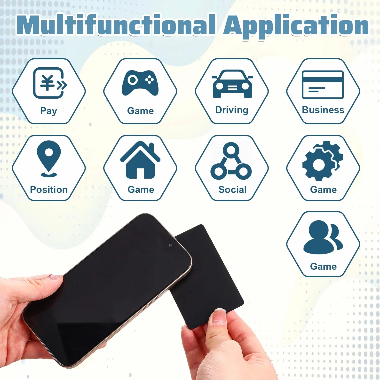 Cartes NFC NTAG215 Noir Réinscriptibles Lot de 20 - Cartes de visite NFC Mémoire 504 octets Compatible tous appareils