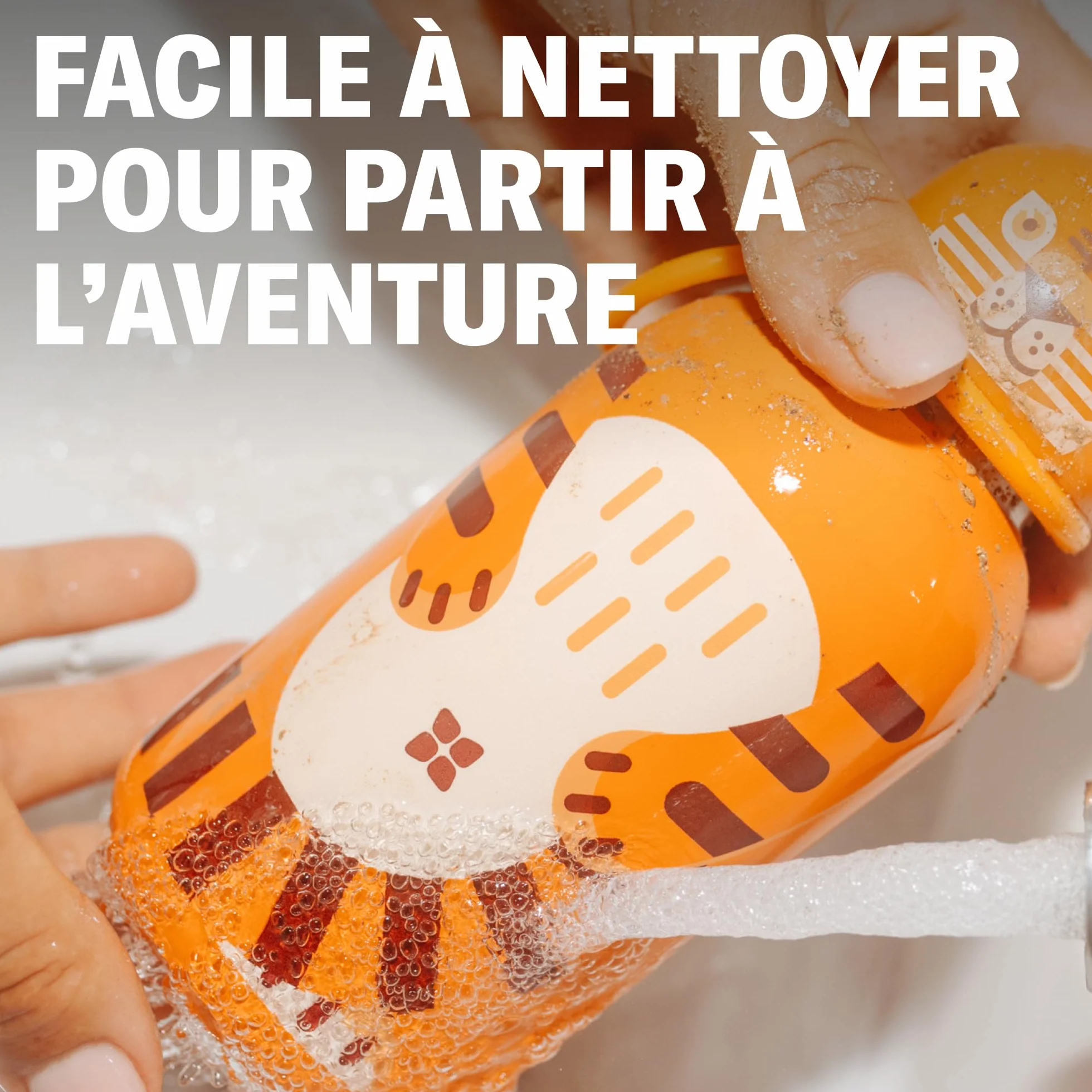 Waterdrop Gourde Enfant Inox 400ml Bouteille Isotherme Réutilisable Anti-Fuite avec Paille