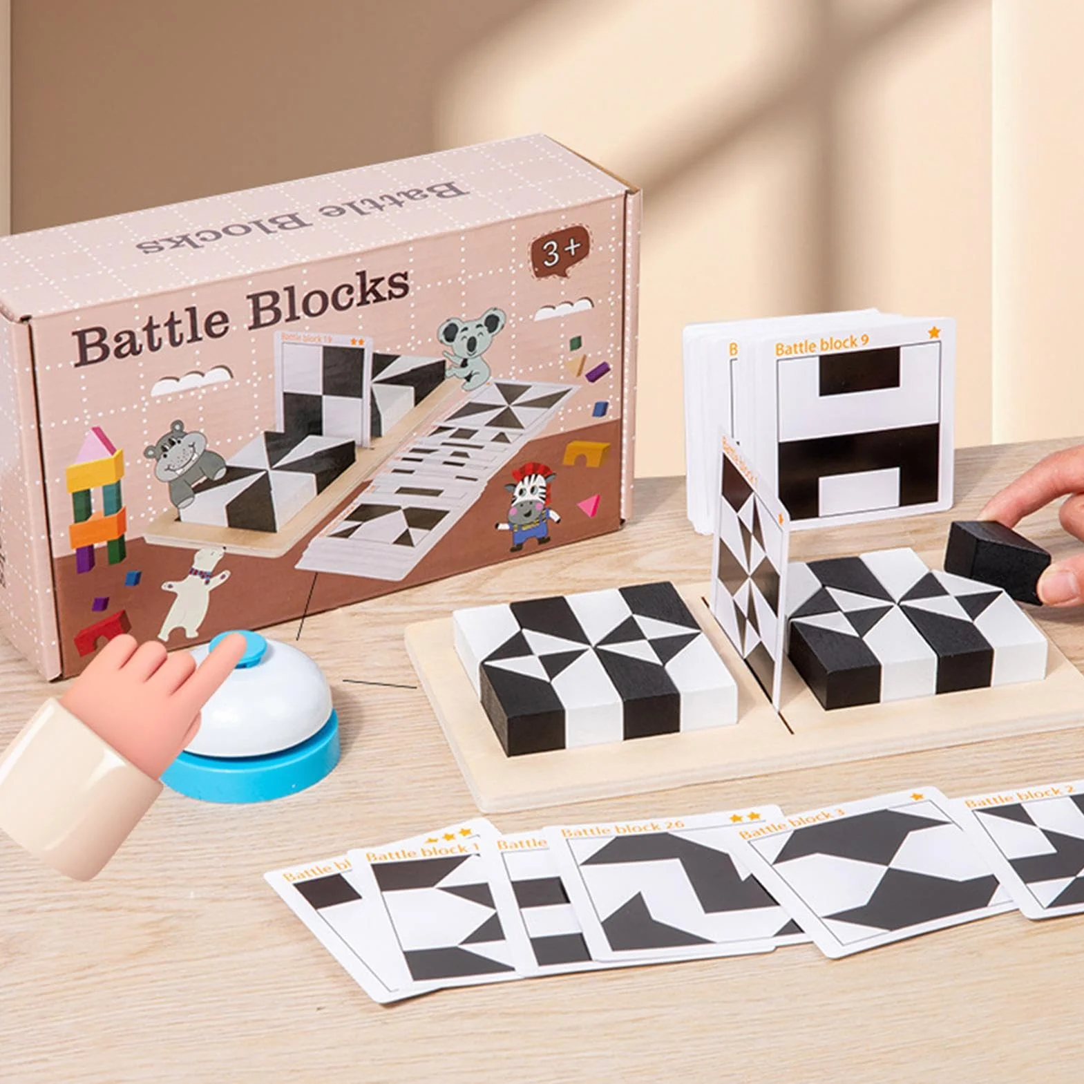 Block Puzzle Battle - Ensemble de Blocs en Bois, Puzzle Géométrique