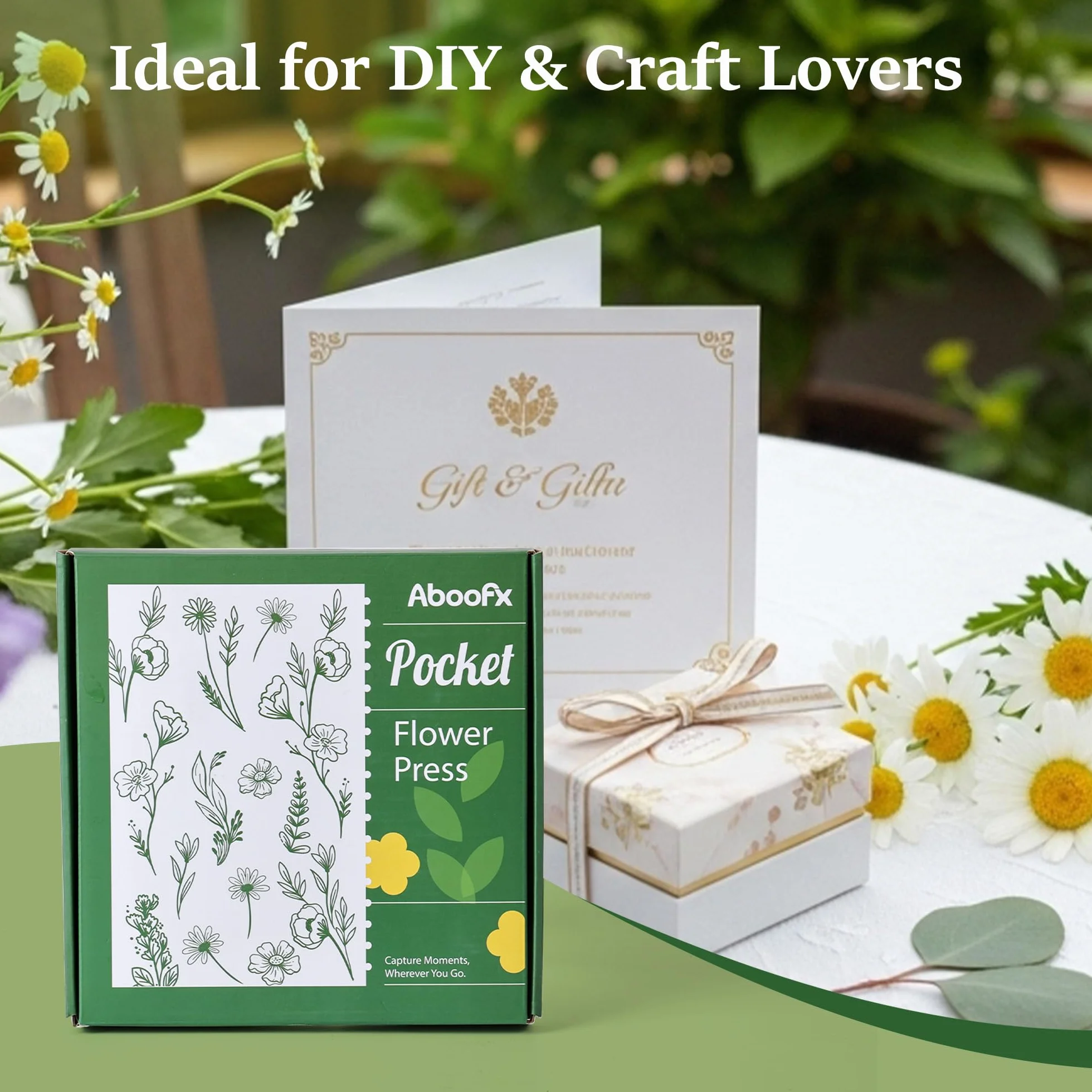Aboofx Mini presse à fleurs kit de conservation de poche pour presser les plantes extérieur fleurs séchées débutantes loisirs créatifs